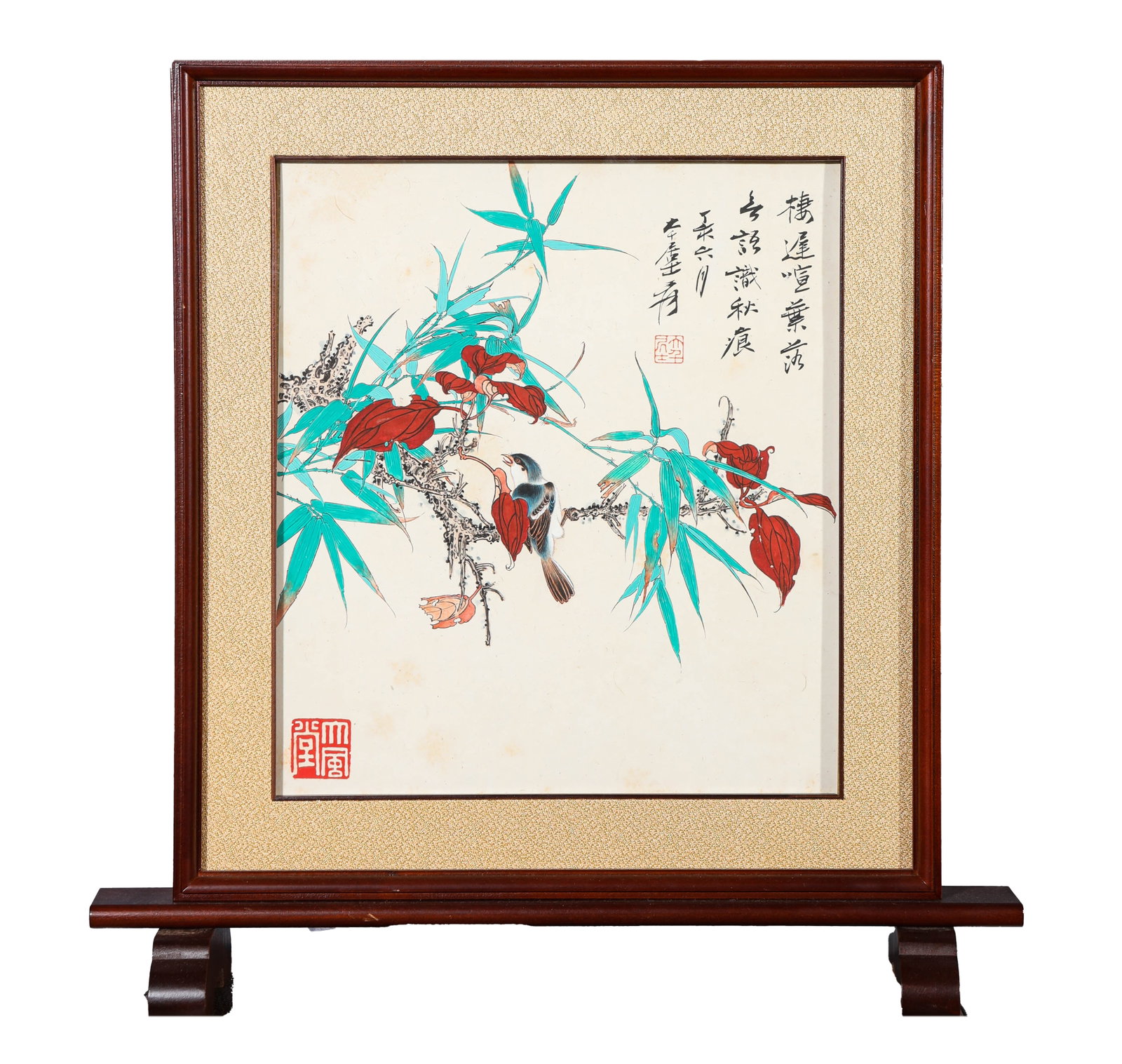 ZHANG DAQIAN (1899-1983), ATTRIBUTED TO, FLOWER-AND-BIRD: ZHANG DAQIAN (1899-1983), ATTRIBUTED TO, FLOWER-AND-BIRD Description: Dimensions: Width: 23.5 cm x Height: 26.5 cm. All measurements are approximate.