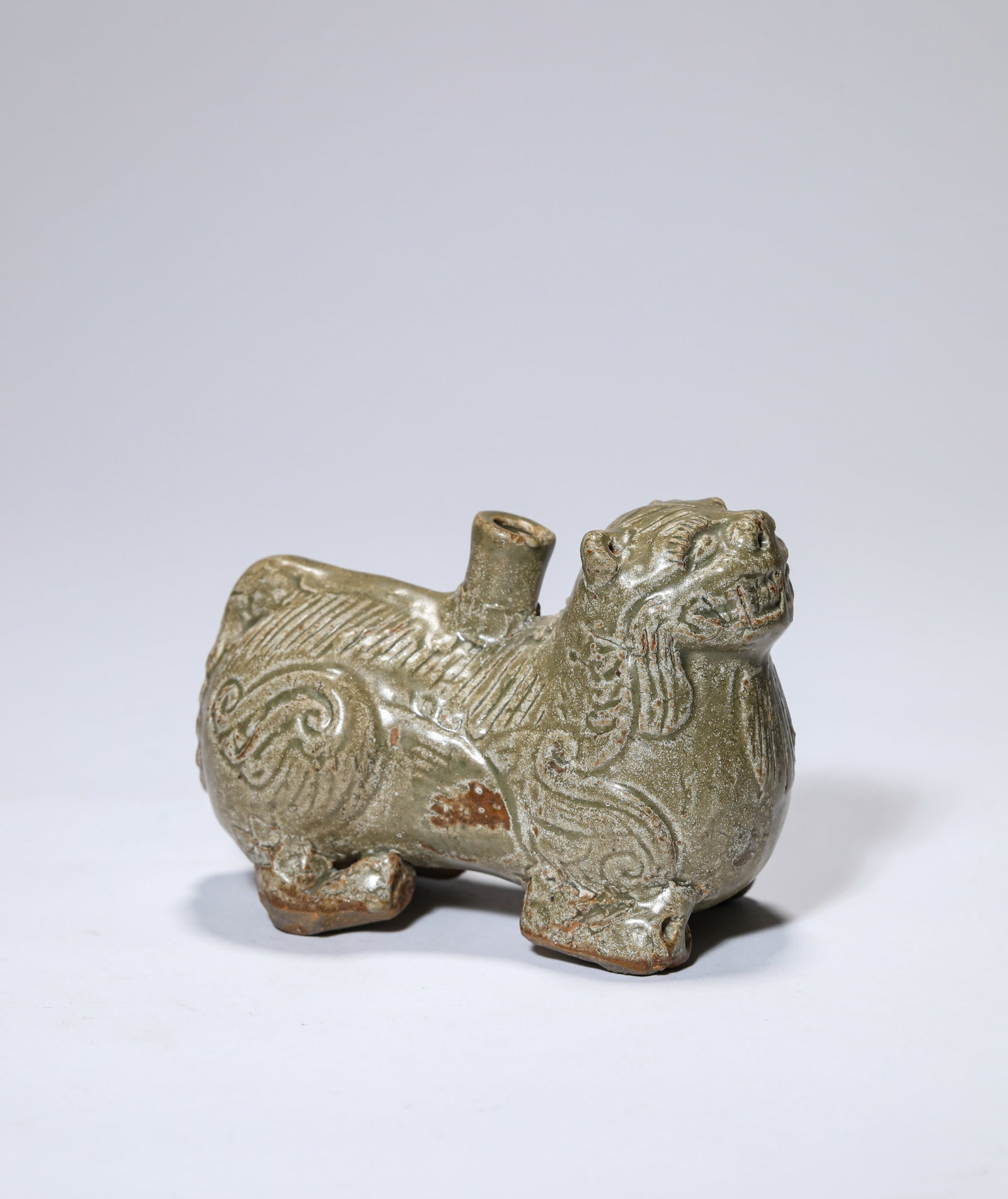 A CELADON-GLAZED INCENSE HOLDER - 2