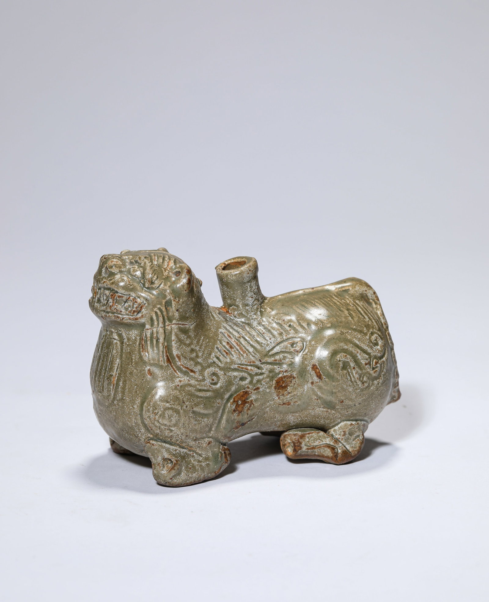 A CELADON-GLAZED INCENSE HOLDER - 3