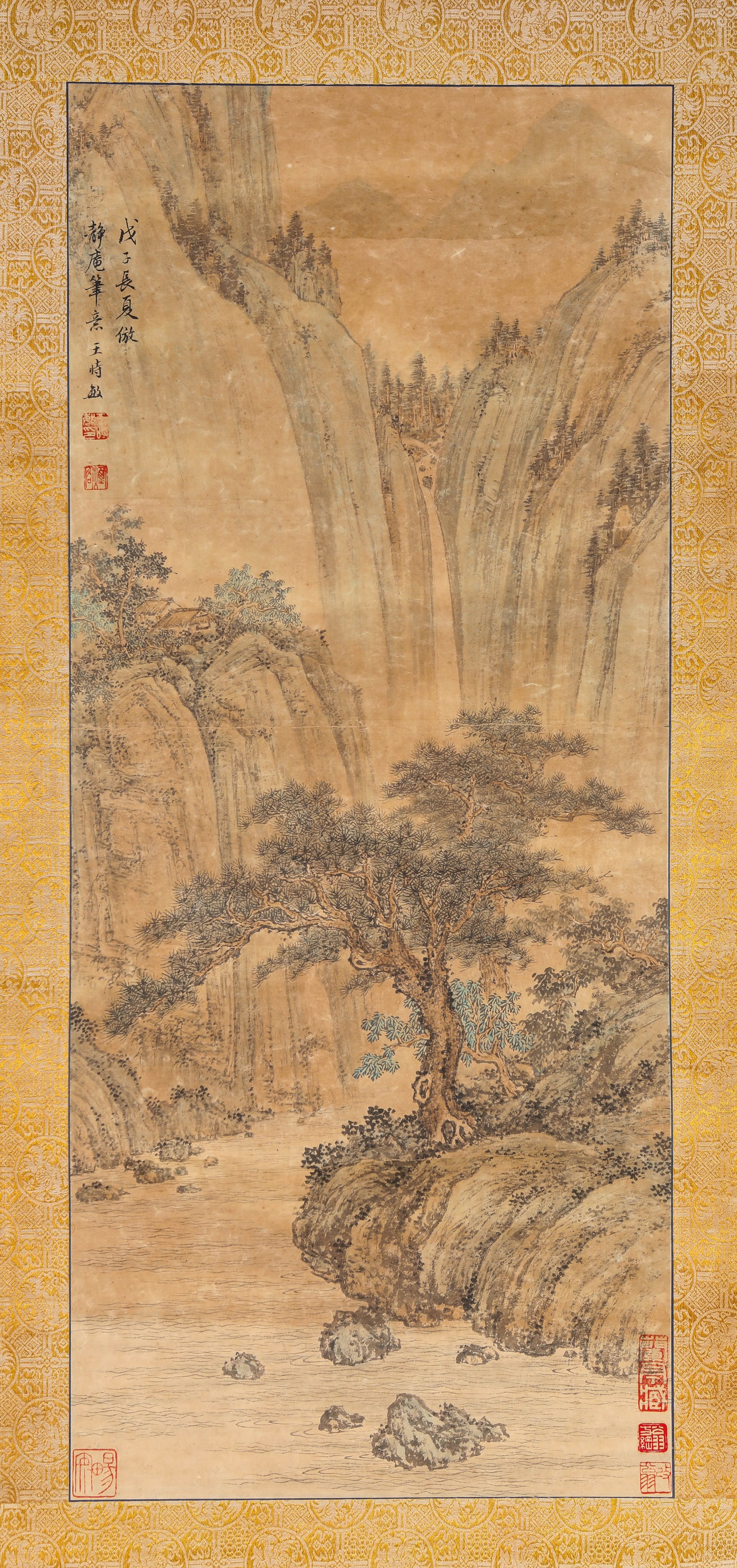 WANG SHIMIN (1592-1680), ATTRIBUTED TO, LANDSCAPE: WANG SHIMIN (1592-1680), ATTRIBUTED TO, LANDSCAPE Description: Dimensions: Width: 33.5 cm x Height: 79 cm. All measurements are approximate.