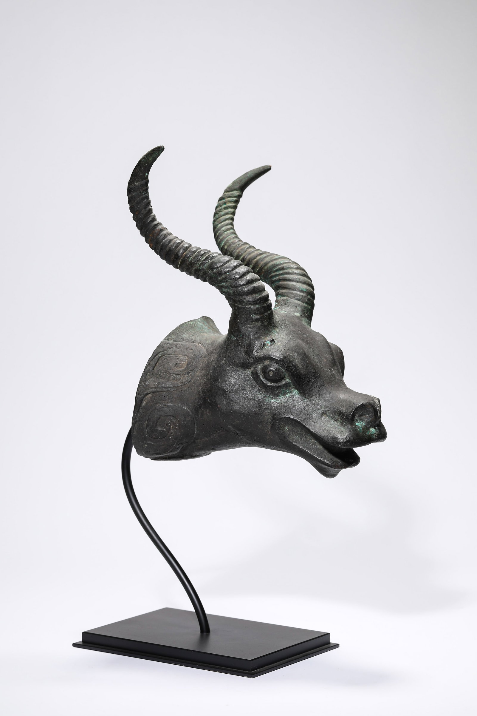 A BRONZE BEAST HEAD - 3