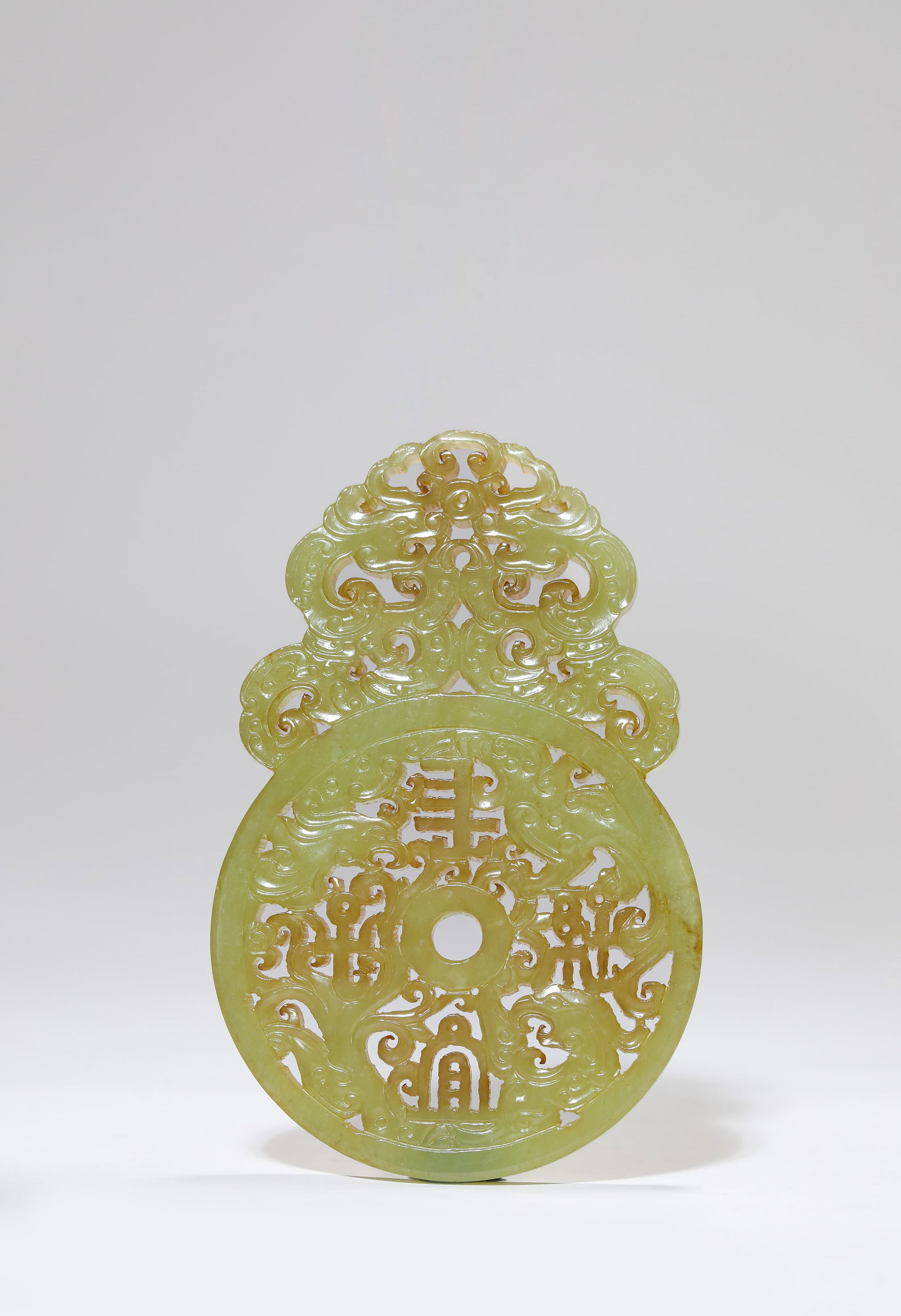 A JADE ‘DRAGON AND PHOENIX’ PLAQUE - 2