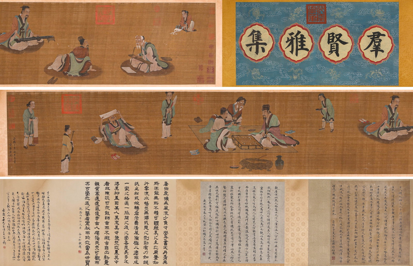 TANG YIN (1470-1524), ATTRIBUTED TO, ELEGANT GATHERING OF IMMORTALS HANDSCROLL: TANG YIN (1470-1524), ATTRIBUTED TO, ELEGANT GATHERING OF IMMORTALS HANDSCROLL Description: Dimensions: Width: 520 cm x Height: 38 cm. All measurements are approximate.