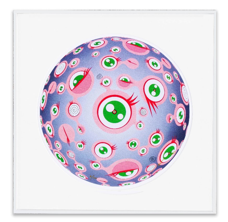 TAKASHI MURAKAMI (B. 1962), PRINT: TAKASHI MURAKAMI (B. 1962), PRINT Provenance and Authenticity: The work is presented on canvas with a traditional stretcher or framed support, the complete photographic record documenting the painted