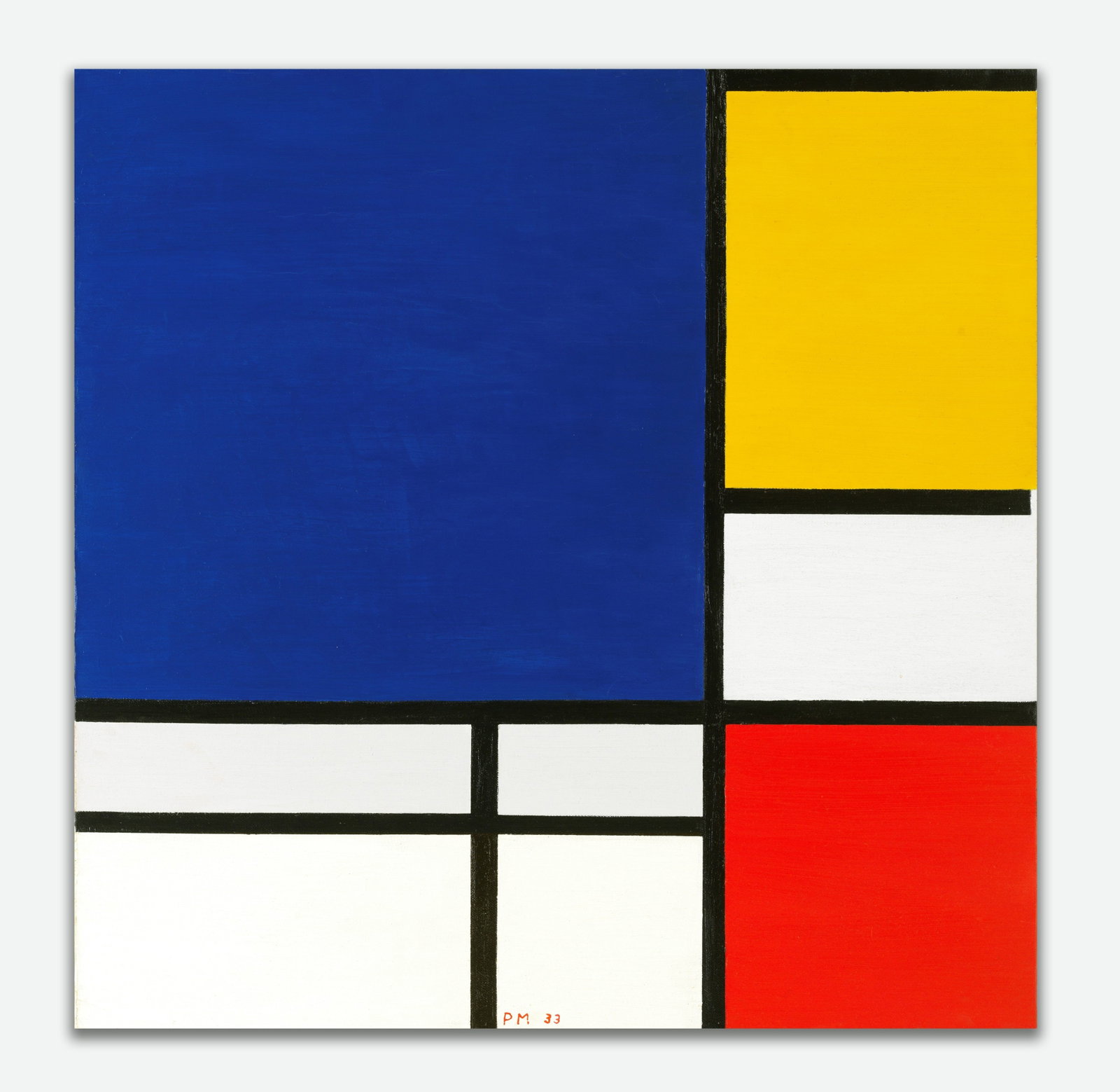 PIET MONDRIAN (1872–1944), OIL ON CANVAS: PIET MONDRIAN (1872–1944), OIL ON CANVAS Dimensions: Image size: 50 x 50 inches. All measured values are approximate. Provenance and Authenticity: The work is shown with front and reverse