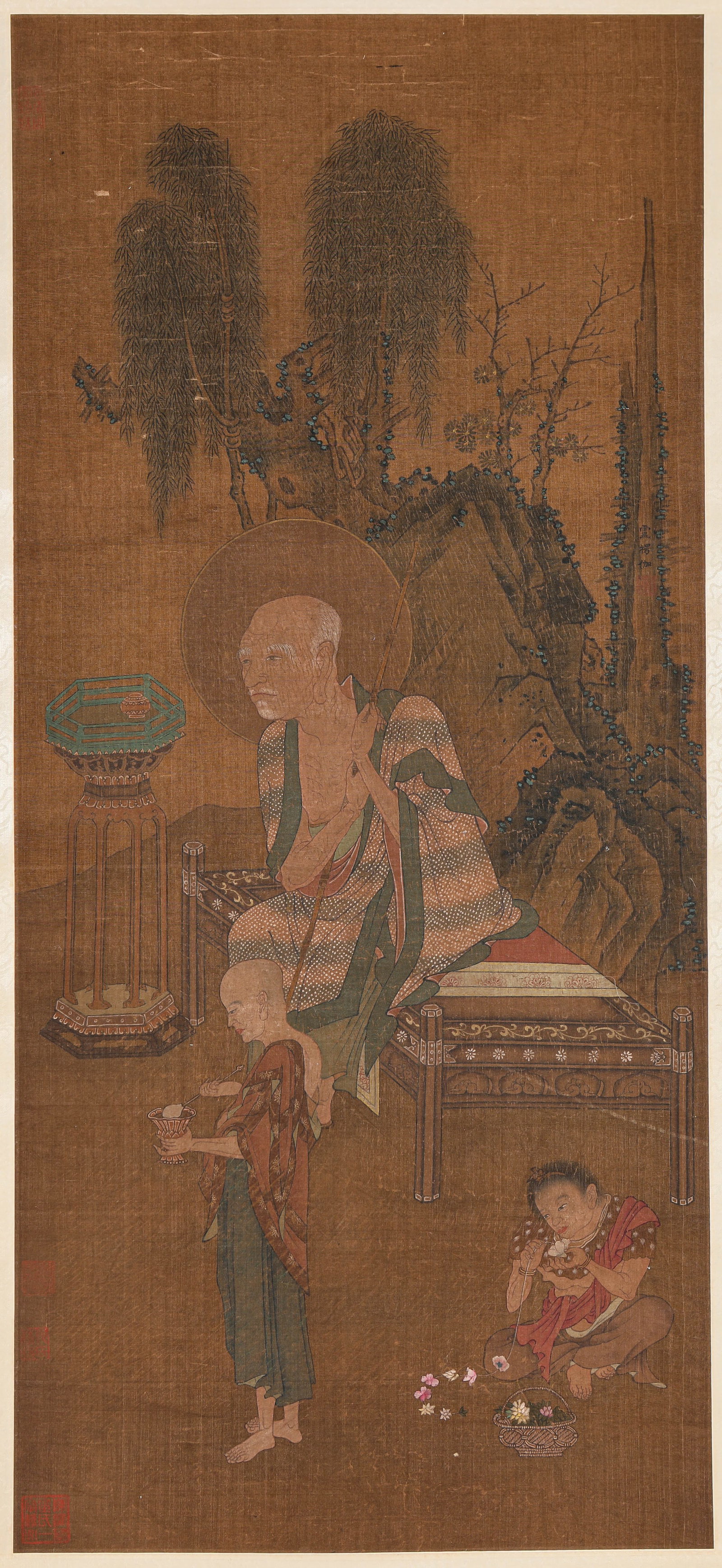 LU LENGJIA (ACT. 8TH CENTURY), ATTRIBUTED TO, ARHAT: LU LENGJIA (ACT. 8TH CENTURY), ATTRIBUTED TO, ARHAT Description: Dimensions: Width: 46 cm x Height: 102 cm. All measurements are approximate.