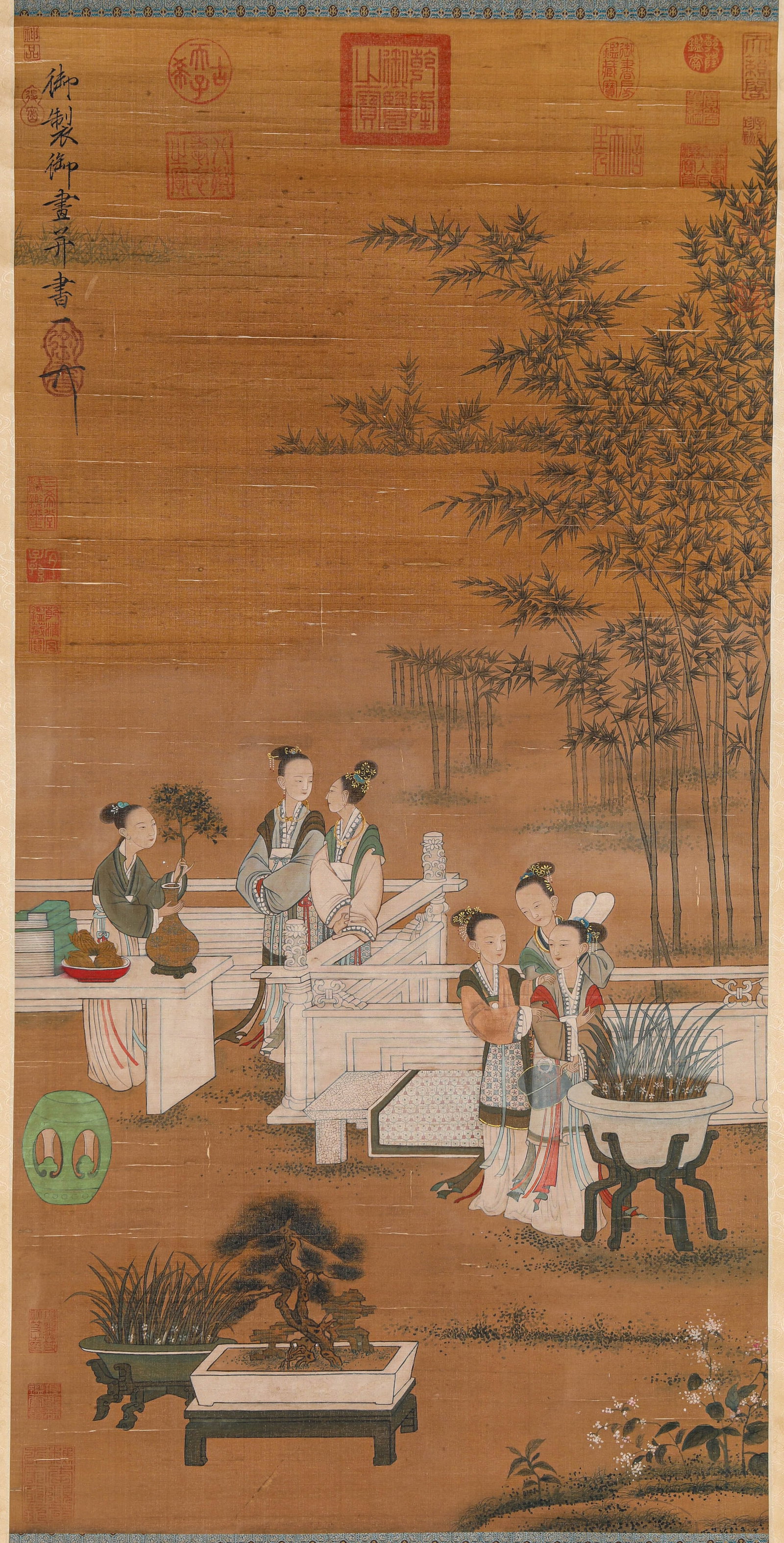 EMPEROR HUIZONG (1082-1135), ATTRIBUTED TO, FIGURE NARRATIVE: EMPEROR HUIZONG (1082-1135), ATTRIBUTED TO, FIGURE NARRATIVE Description: Dimensions: Width: 54 cm x Height: 108 cm. All measurements are approximate.