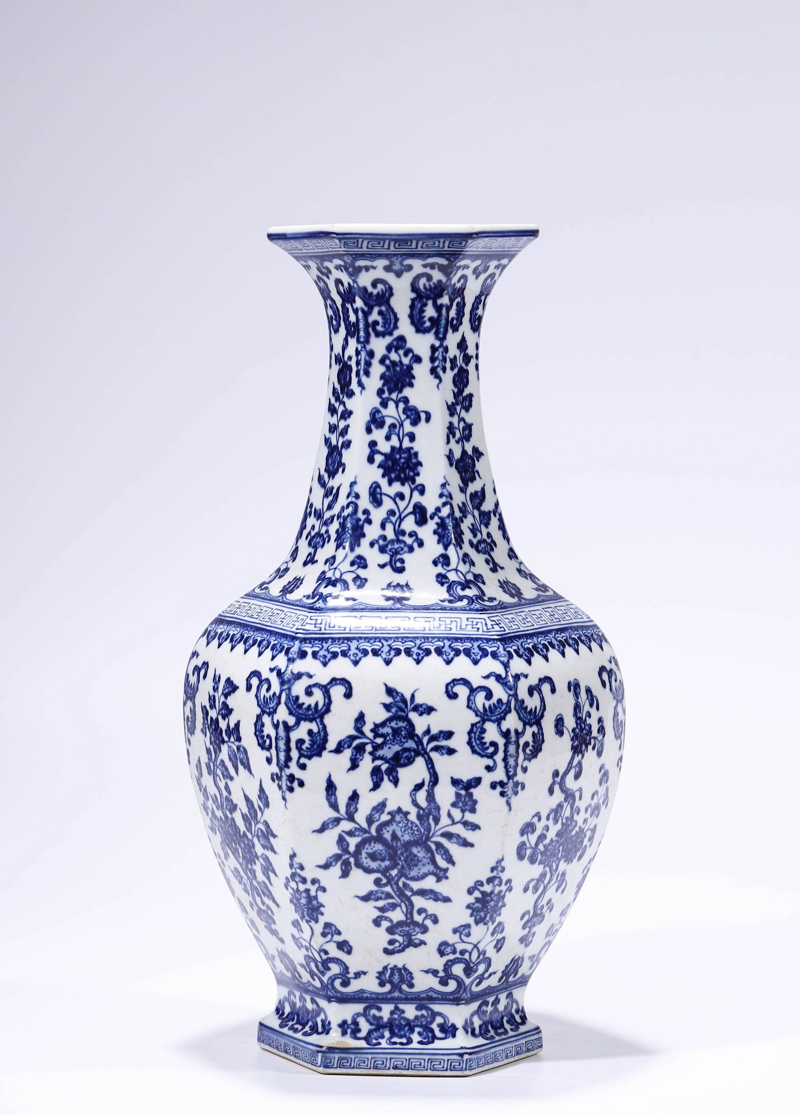 A BLUE AND WHITE ‘BRANCHED FLORALS’ VASE: A BLUE AND WHITE ‘BRANCHED FLORALS’ VASE Description: Dimensions: Length: 22.7 cm x Width: 20.8 cm x Height: 43.5 cm. All measurements are approximate.