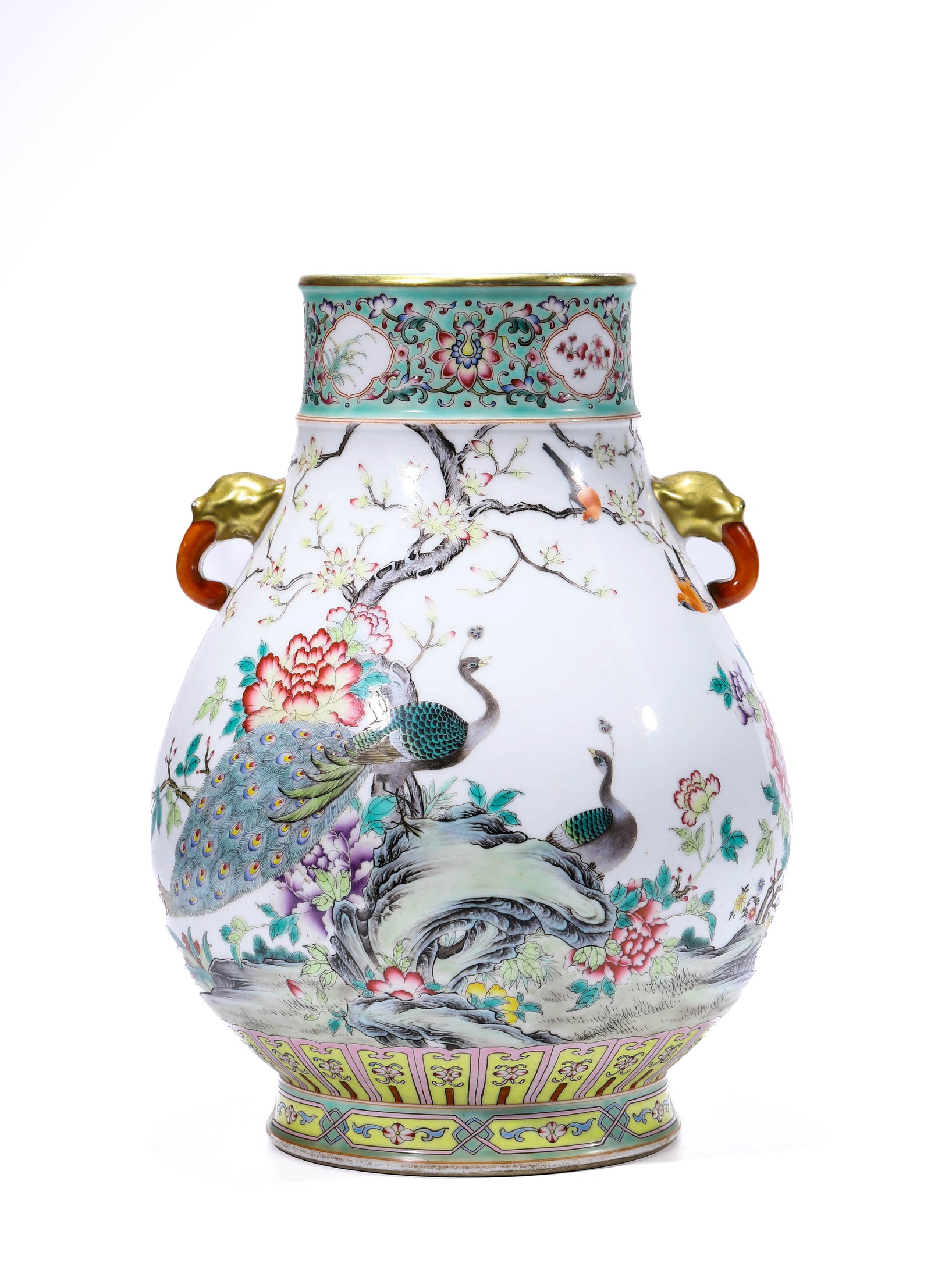 A FAMILLE-ROSE ‘FLORAL ABUNDANCE AND POEM’ ZUN: A FAMILLE-ROSE ‘FLORAL ABUNDANCE AND POEM’ ZUN Description: Dimensions: Width: 27.4 cm x Height: 37.7 cm. All measurements are approximate.