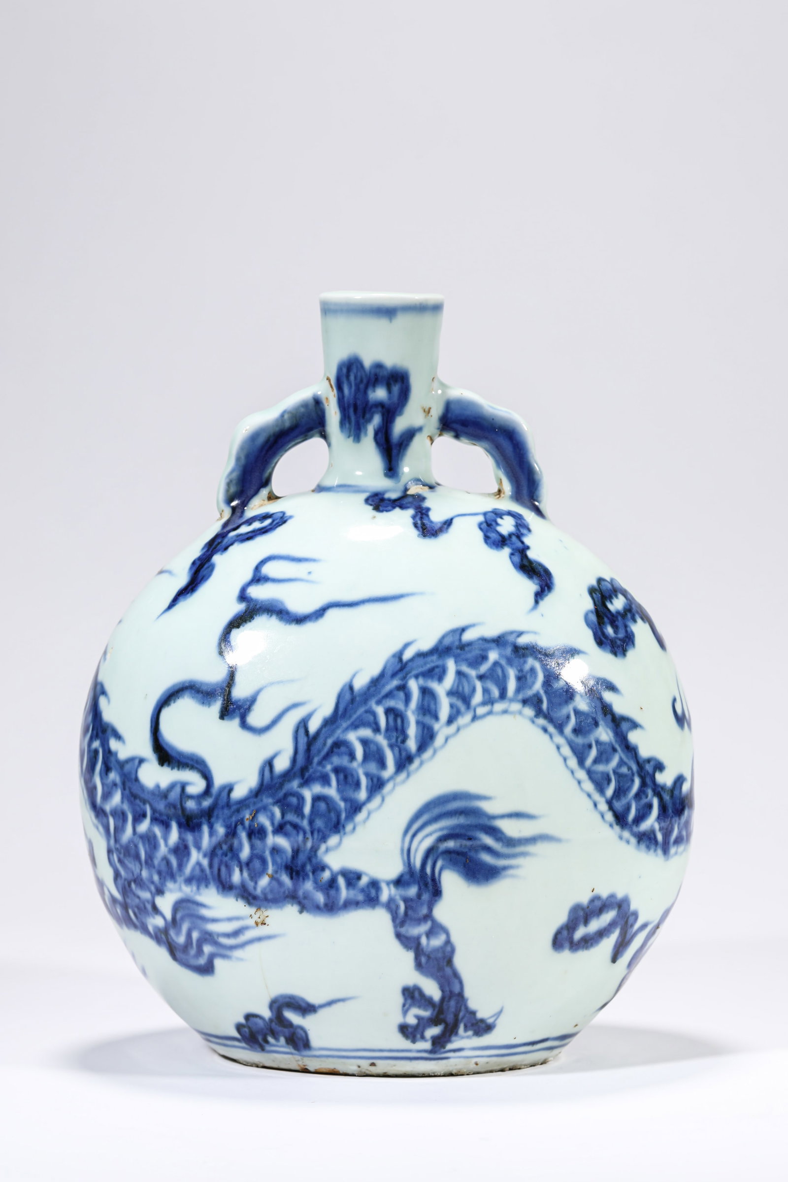 A BLUE AND WHITE 'DRAGON' 'MOONFLASK' - 4
