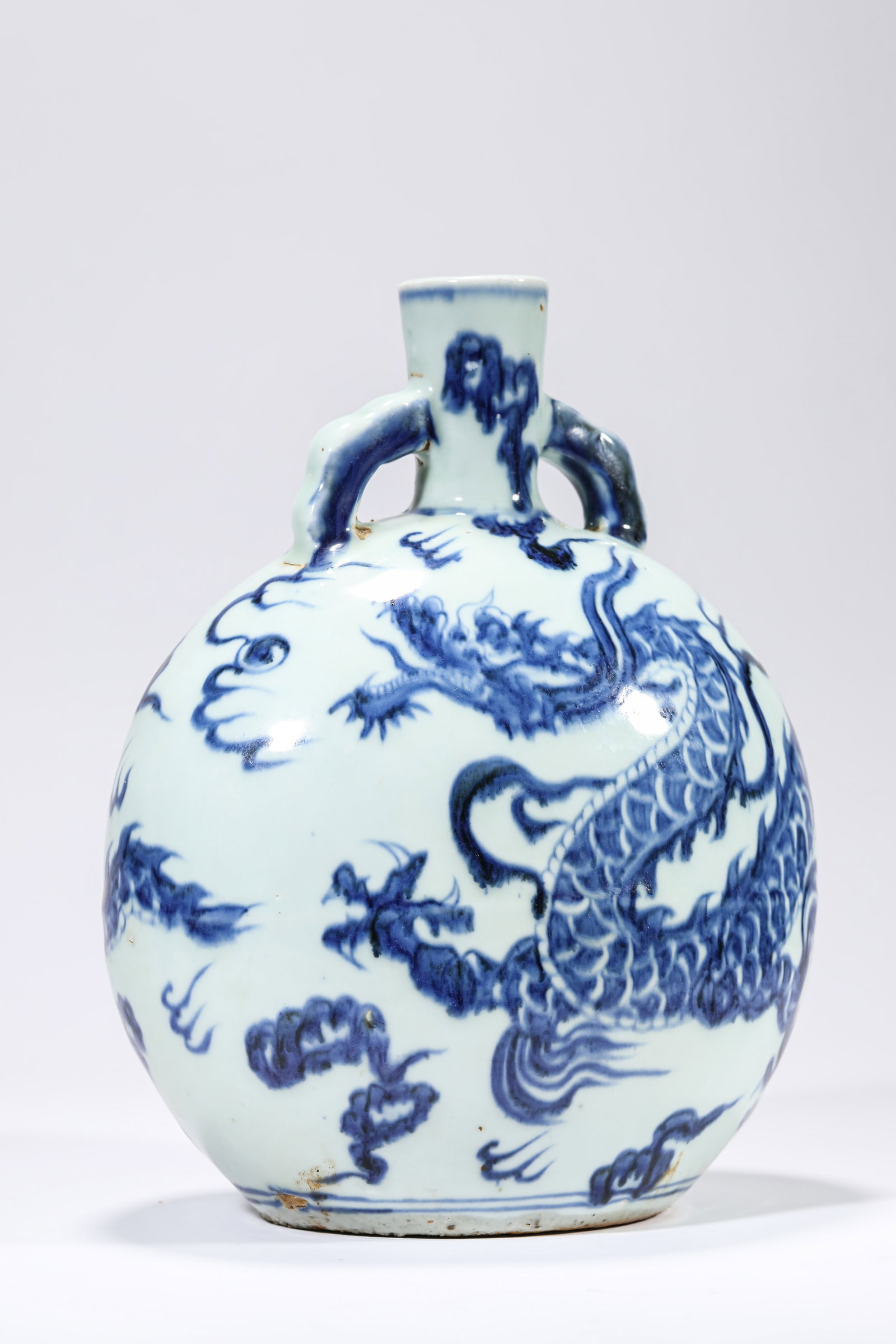 A BLUE AND WHITE 'DRAGON' 'MOONFLASK' - 5