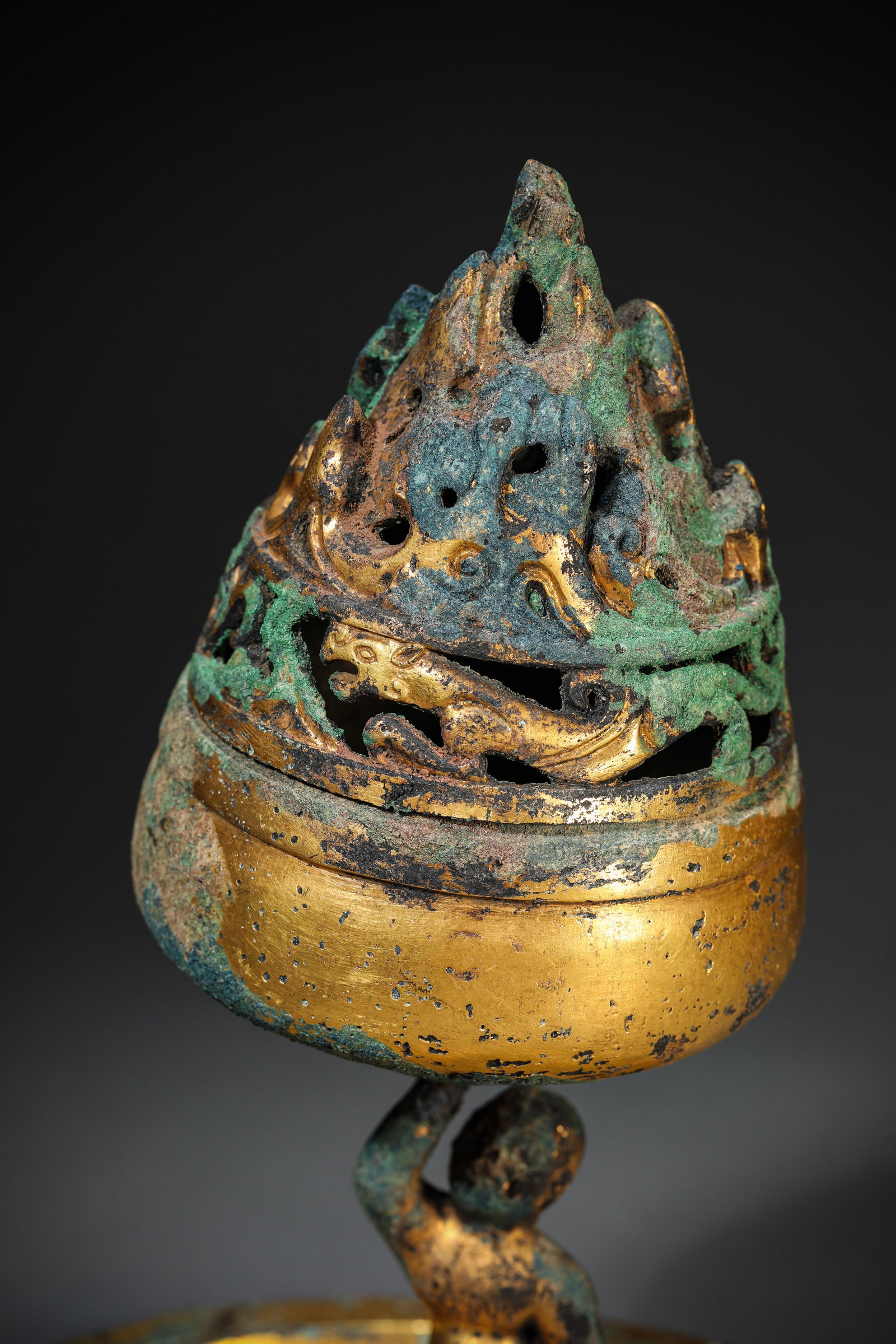 A GILT-BRONZE CENSER - 3