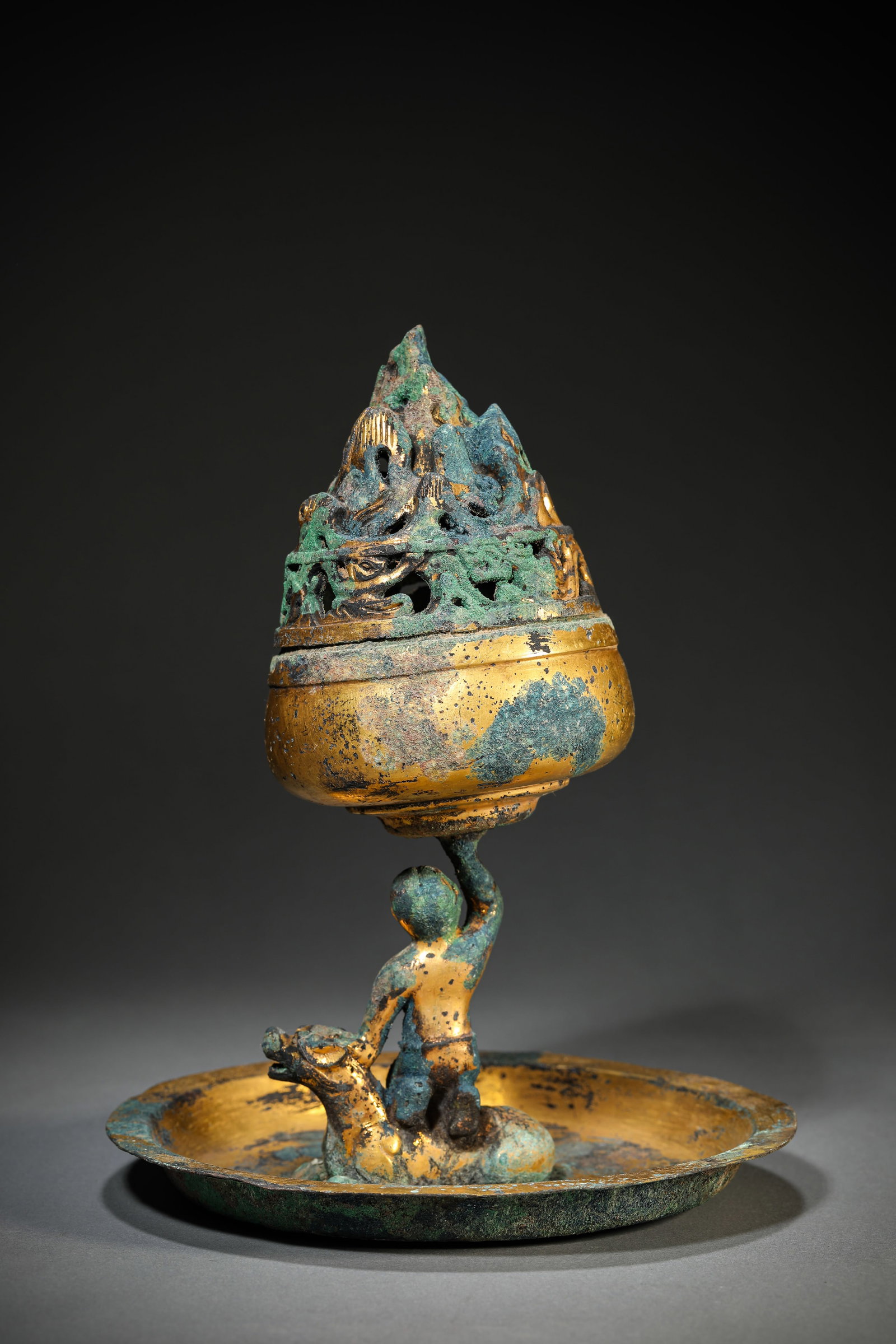 A GILT-BRONZE CENSER - 4