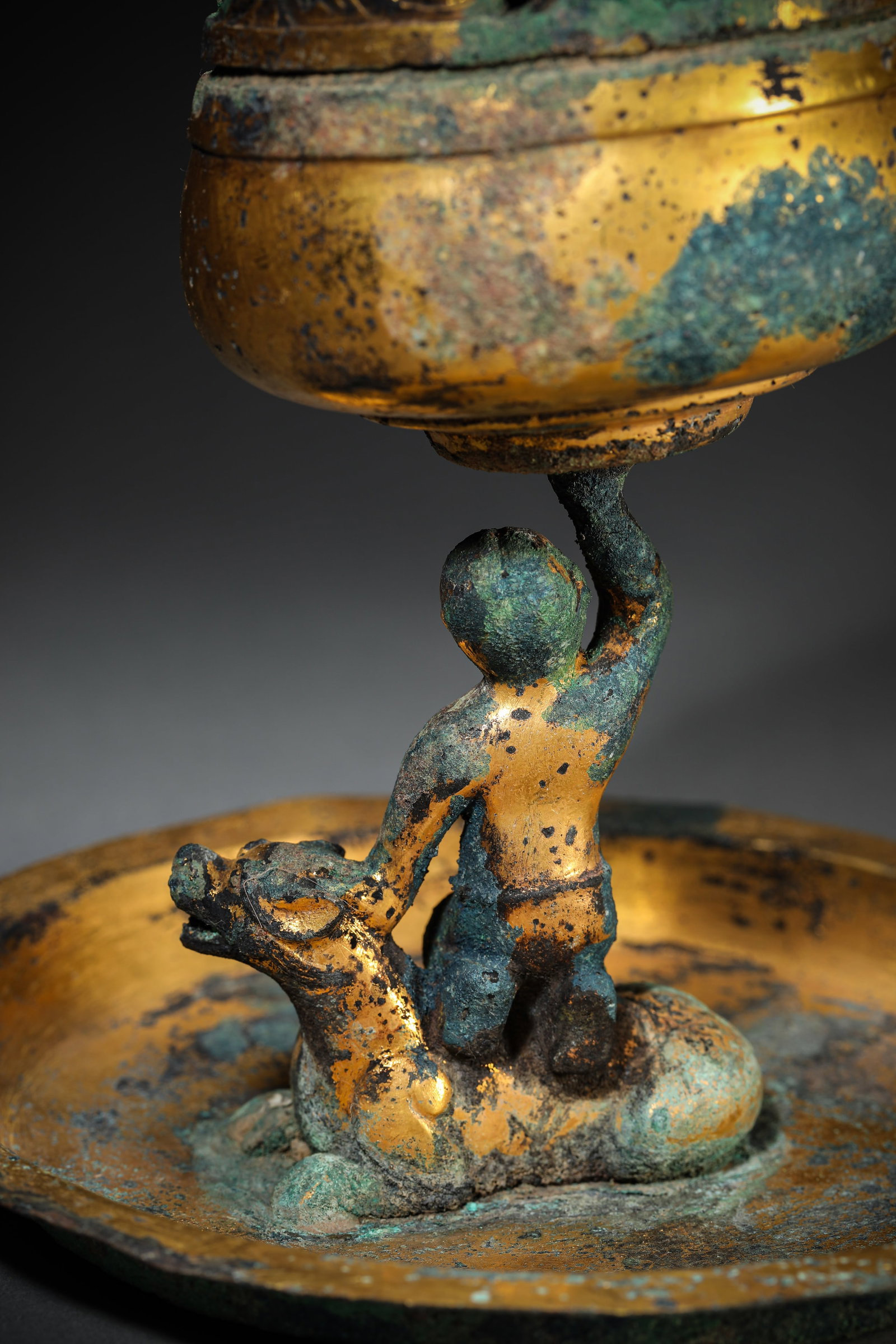 A GILT-BRONZE CENSER - 5