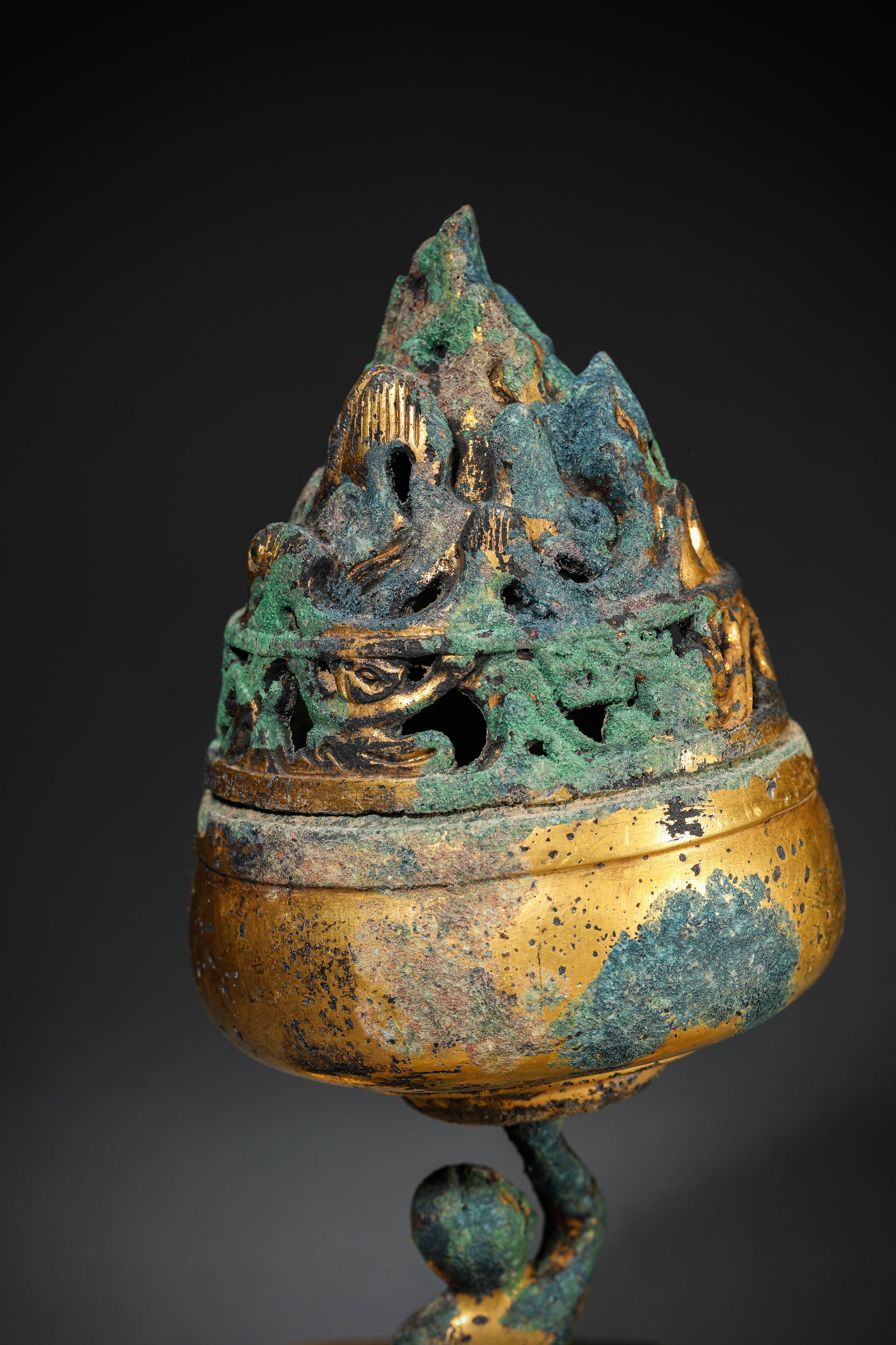 A GILT-BRONZE CENSER - 6