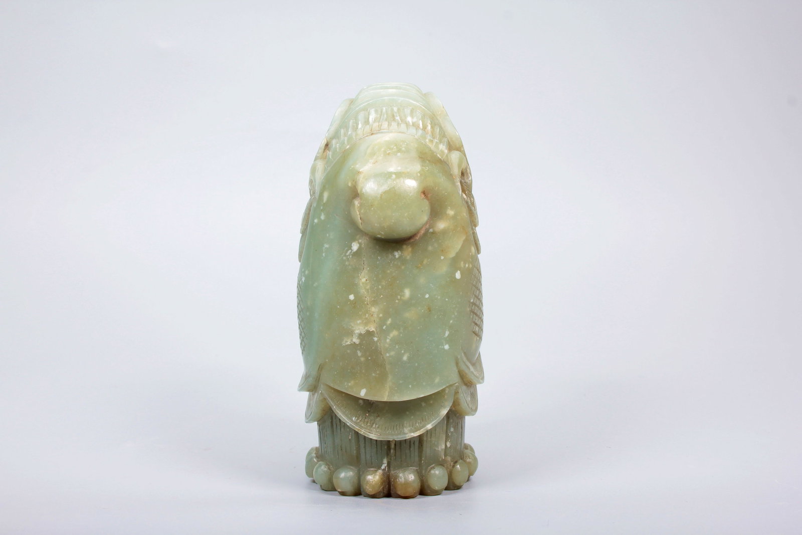 A HETIAN JADE DRAGON HEAD - 10