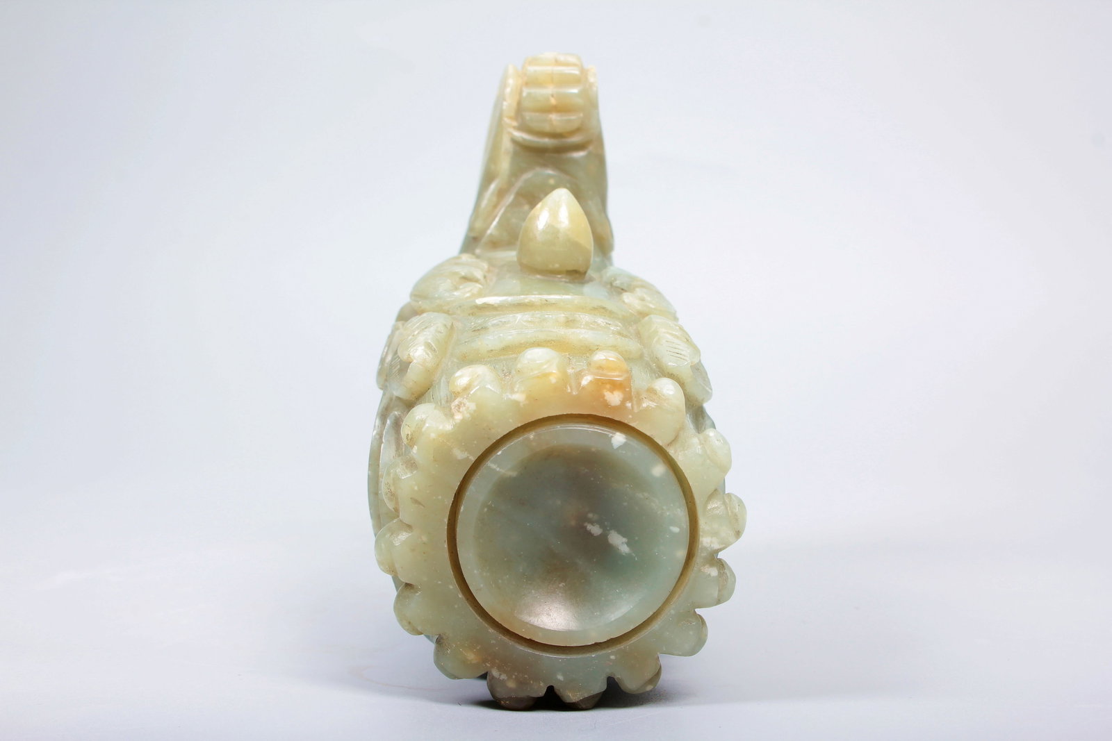 A HETIAN JADE DRAGON HEAD - 9