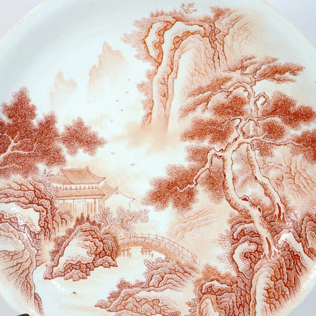 A IRON-RED LANDSCAPE LARGE DISH - 2