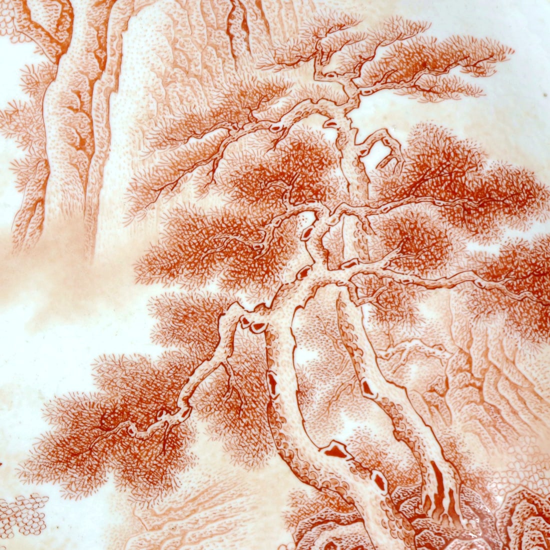 A IRON-RED LANDSCAPE LARGE DISH - 3