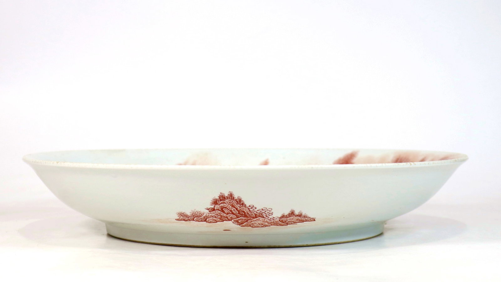 A IRON-RED LANDSCAPE LARGE DISH - 6