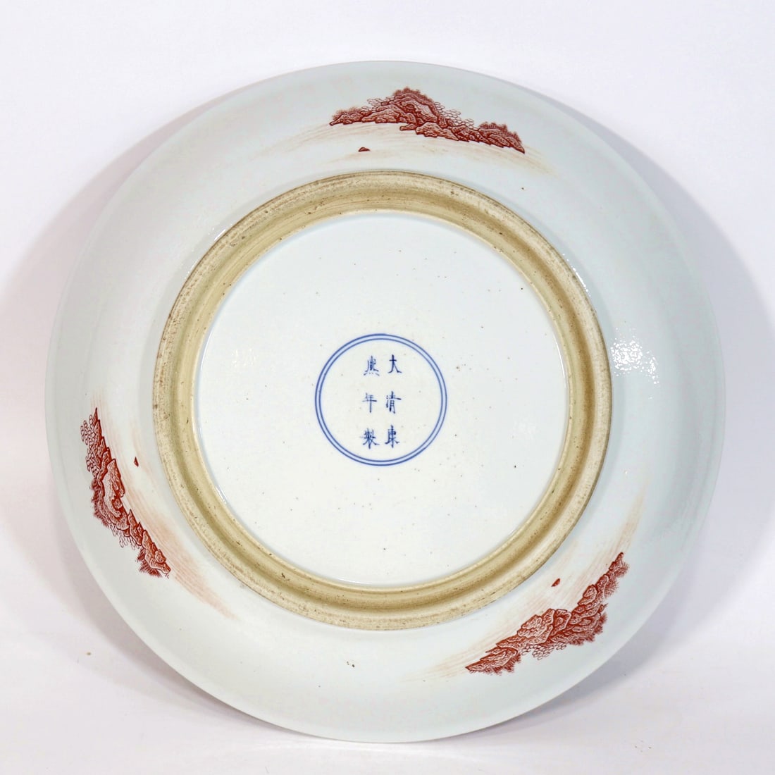 A IRON-RED LANDSCAPE LARGE DISH - 8