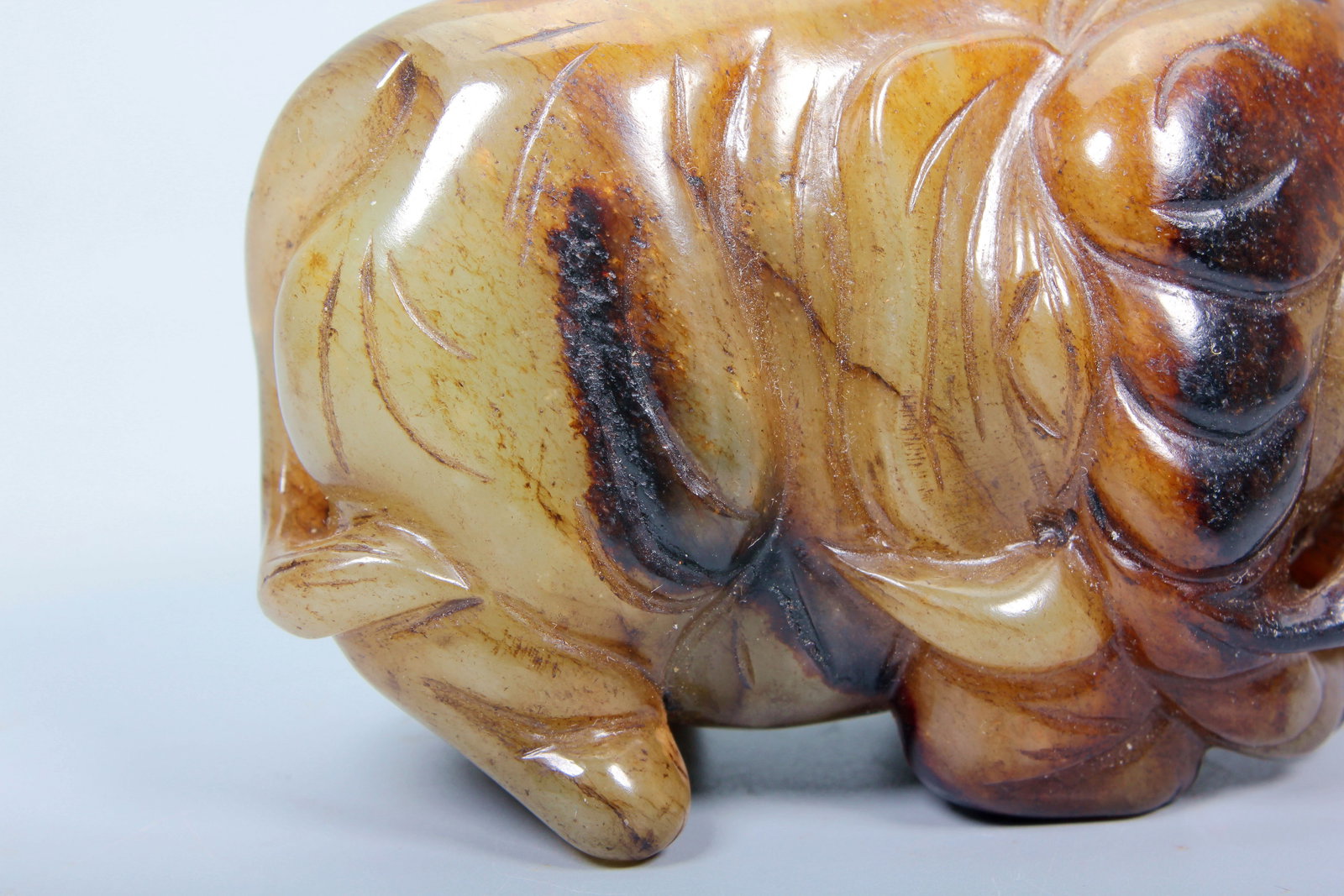 A HETIAN JADE ELEPHANT ORNAMENT - 3