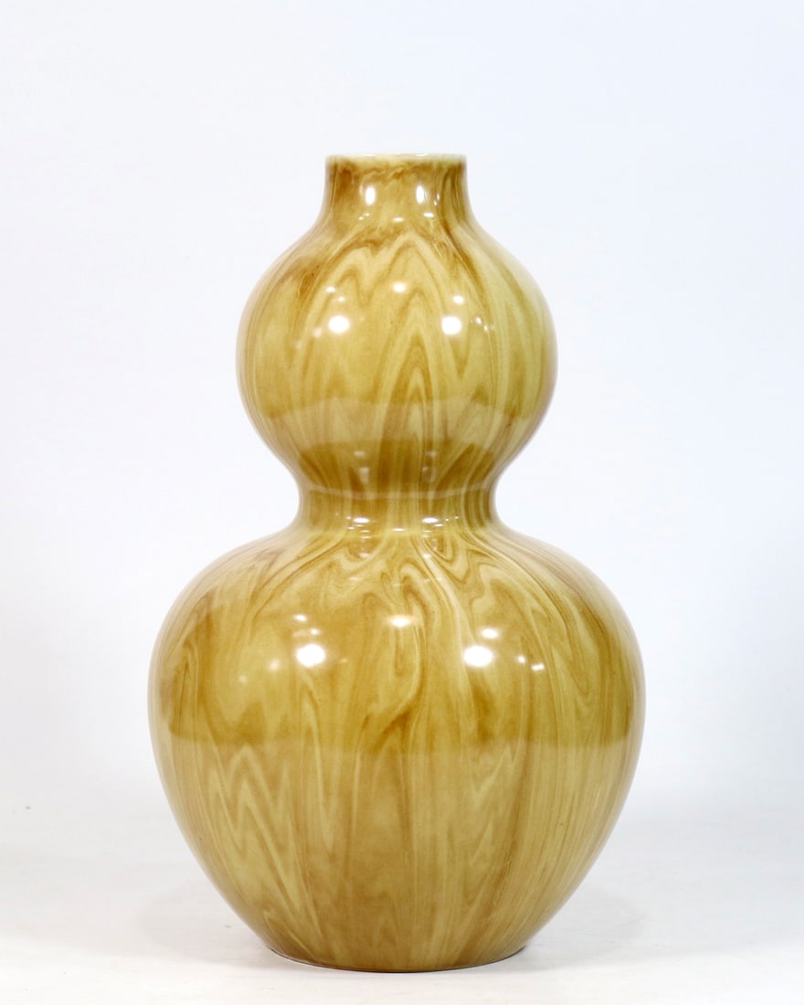 A BIONIC WOOD GLAZE GOURD VASE - 2
