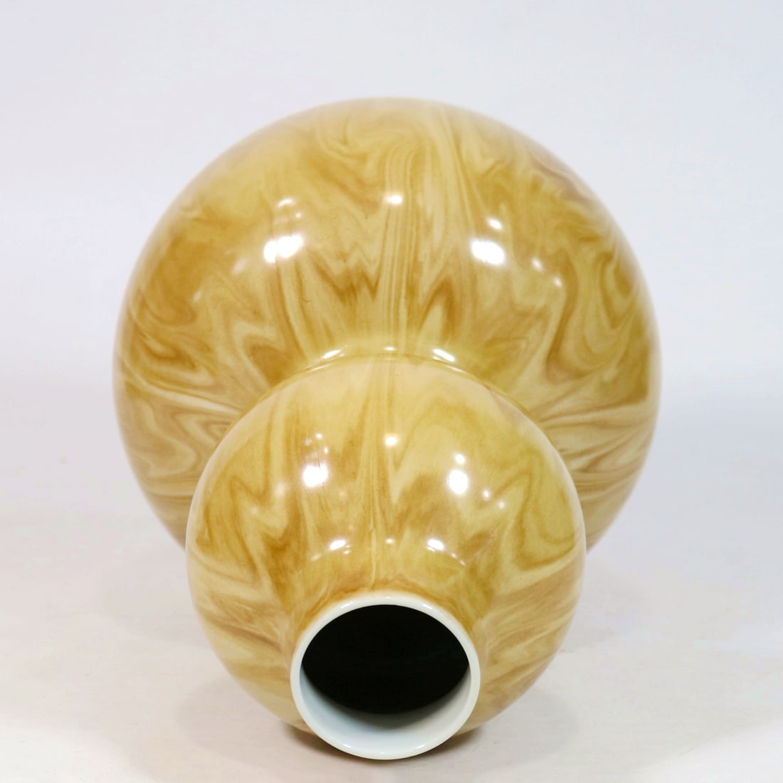 A BIONIC WOOD GLAZE GOURD VASE - 7