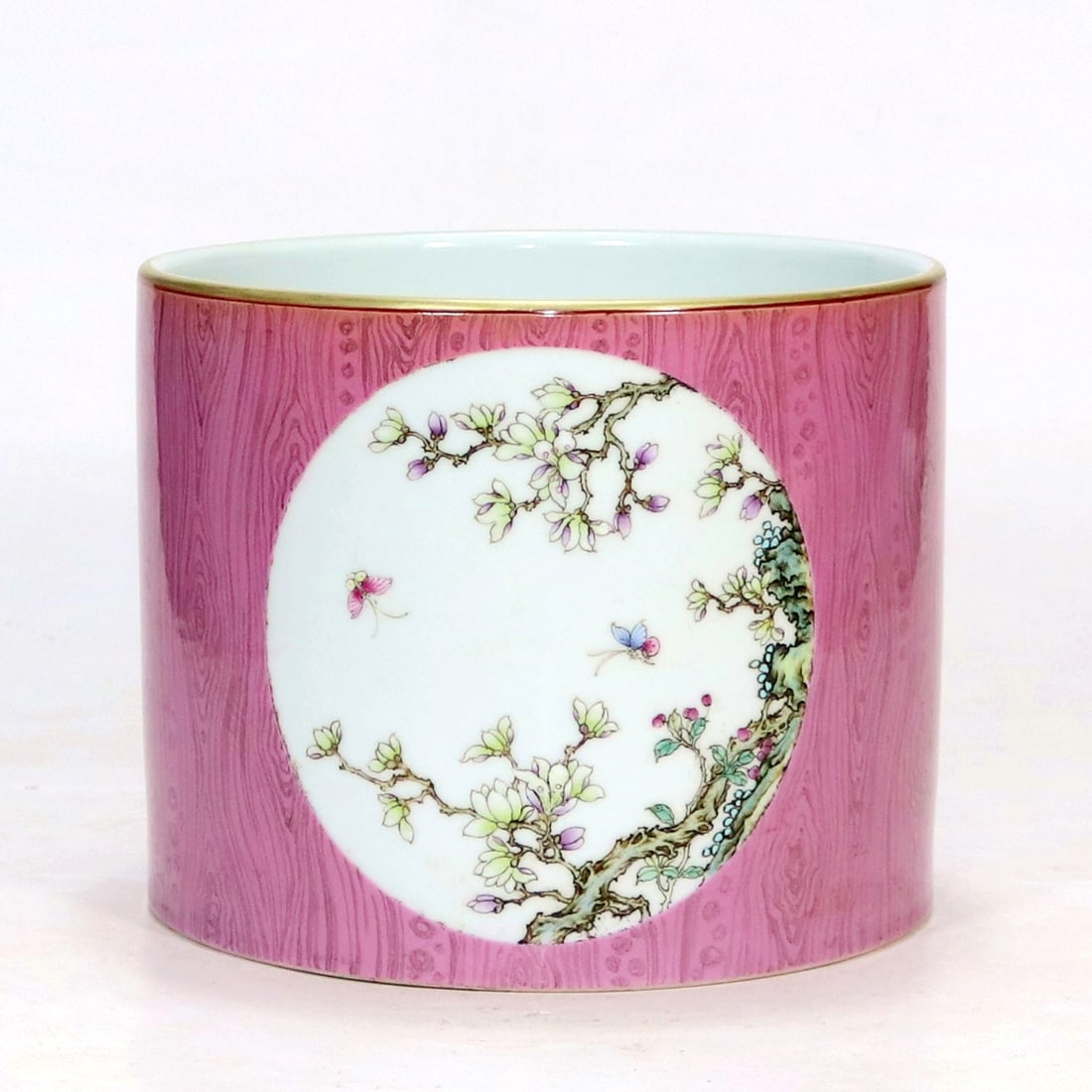 A BIONIC WOOD GLAZE OPENWORK FLORAL BRUSH HOLDER - 3