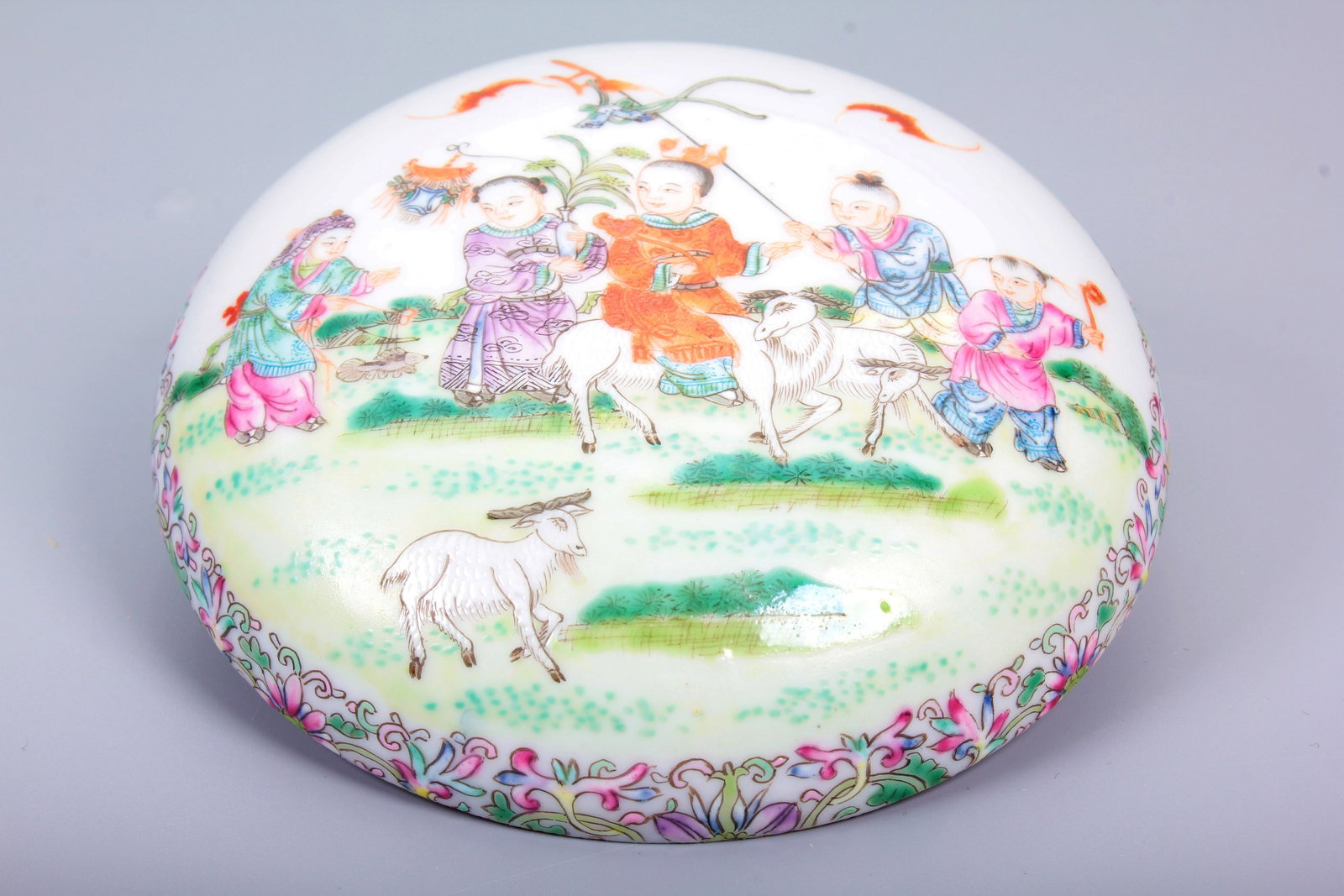 A LINZHI QINGXIANG BOY PLAY PATTERN INK PASTE BOX - 4