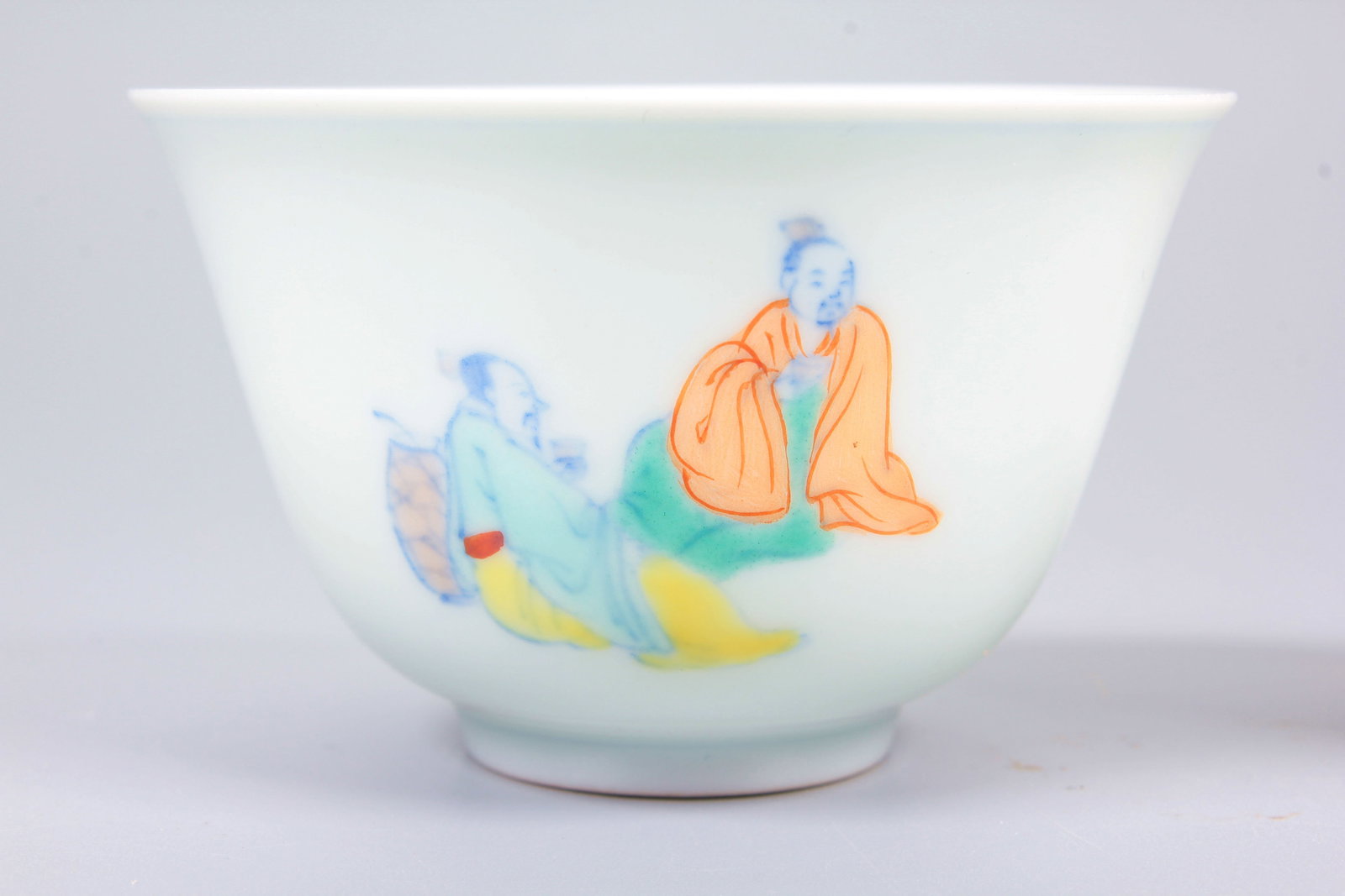A DOUCAI‘SCHOLARS DRINKING'CUP PAIR - 2