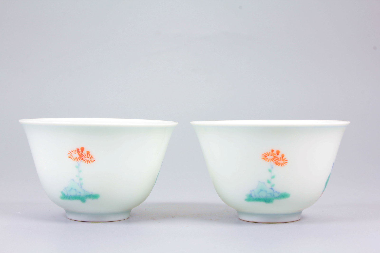 A DOUCAI‘SCHOLARS DRINKING'CUP PAIR - 7