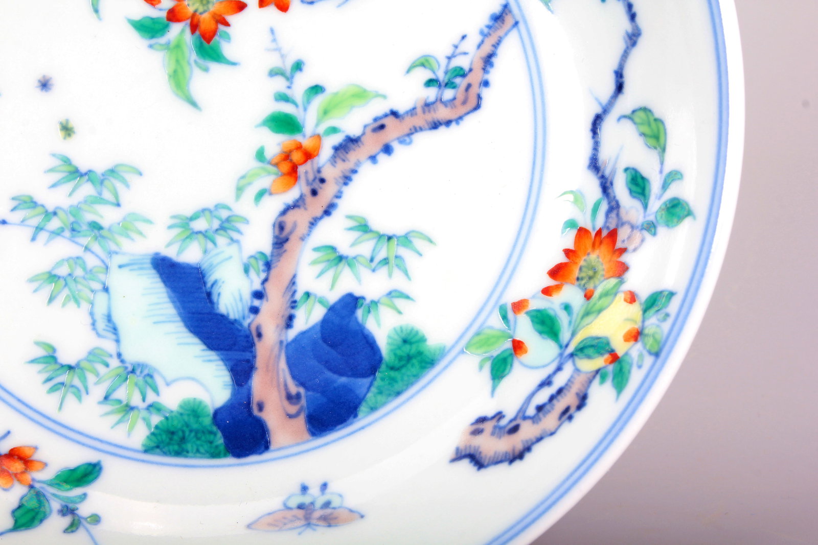 A DOUCAI 'AUSPICIOUSNESS AND LONGEVITY' DISH - 3