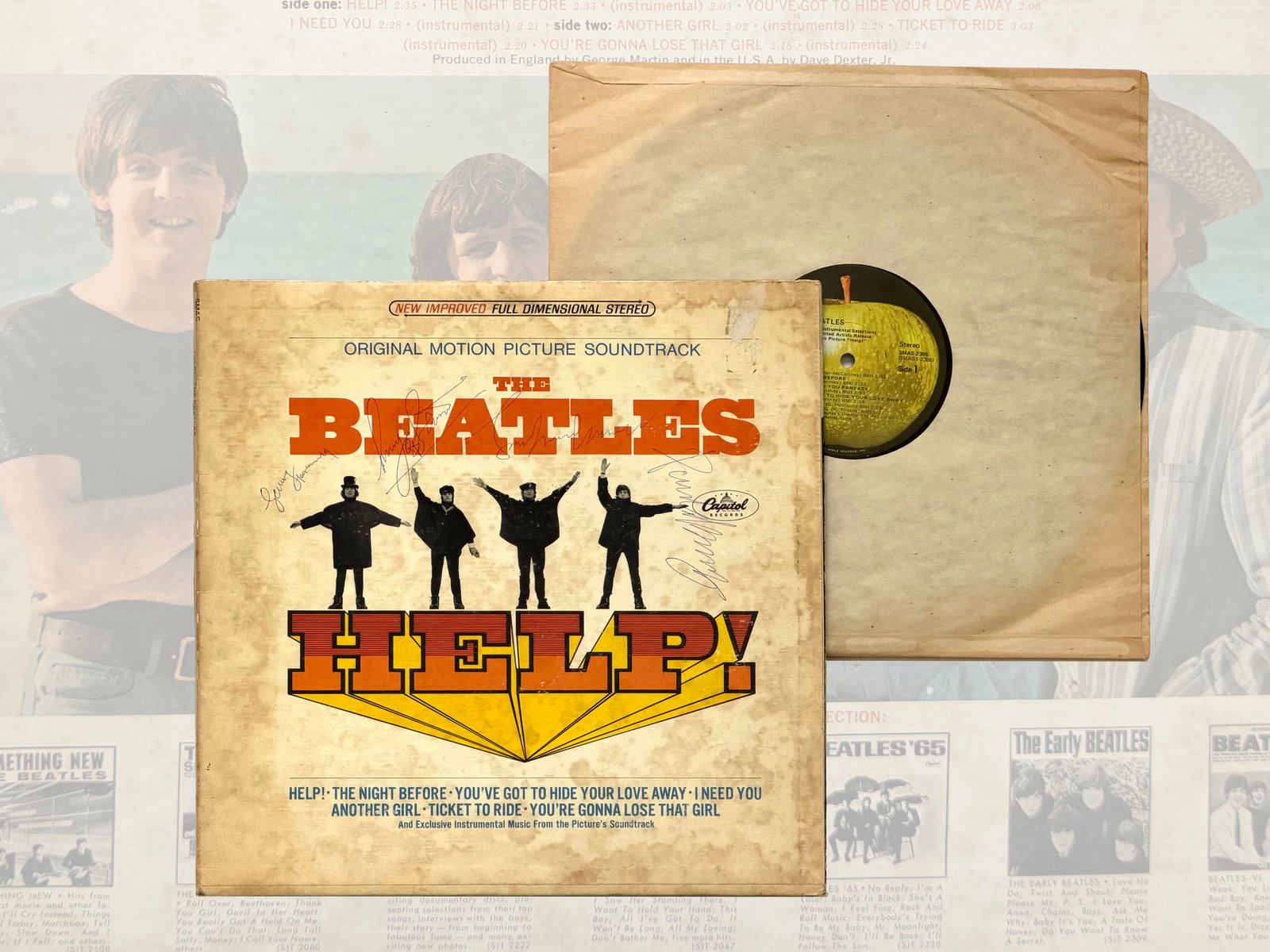 THE BEATLES FULLY SIGNED "HELP!" LP (1 of 8)