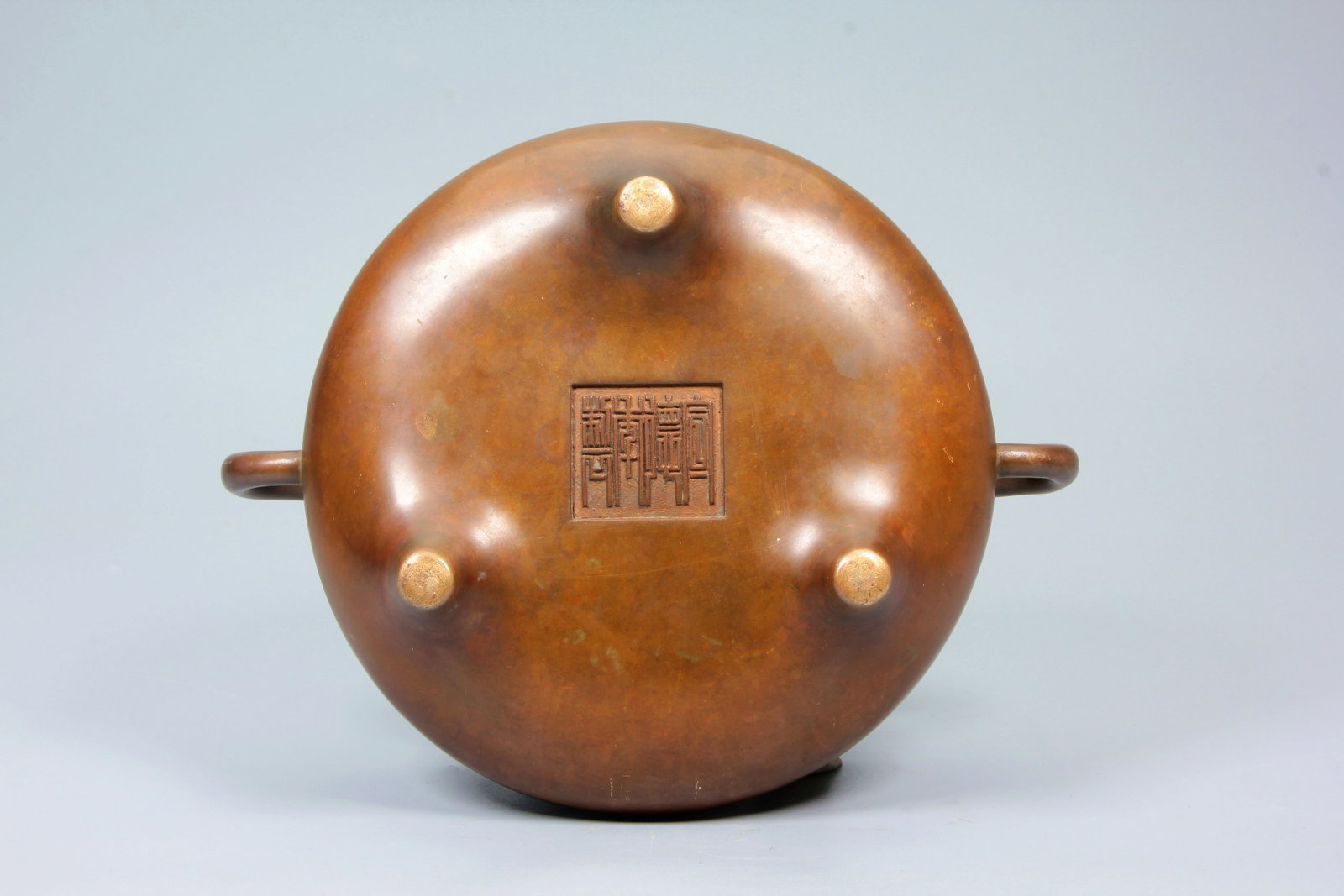 A BRONZE SUTRA WEIGHT CENSER - 8