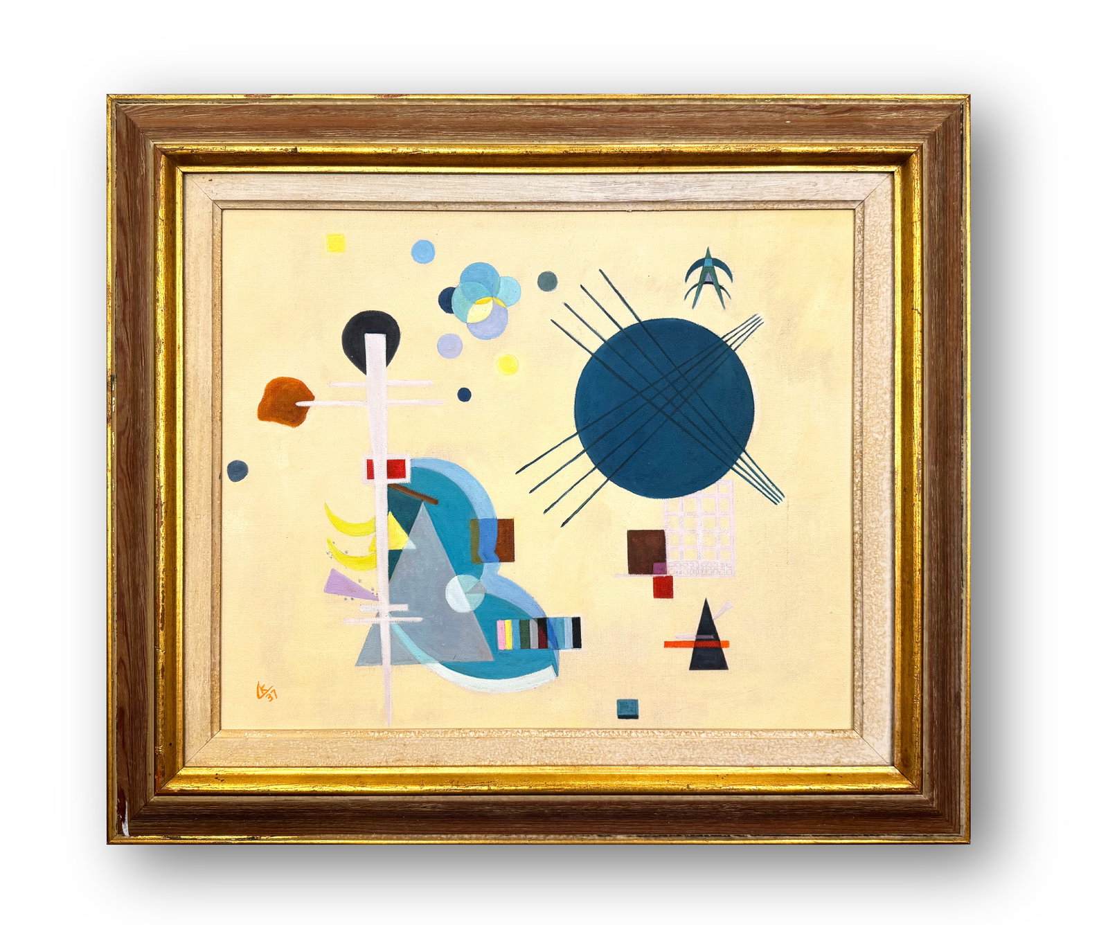 AN OIL PAINTING ON CANVAS WITH THE MARK OF WASSILY KANDINSKY (1 of 3)