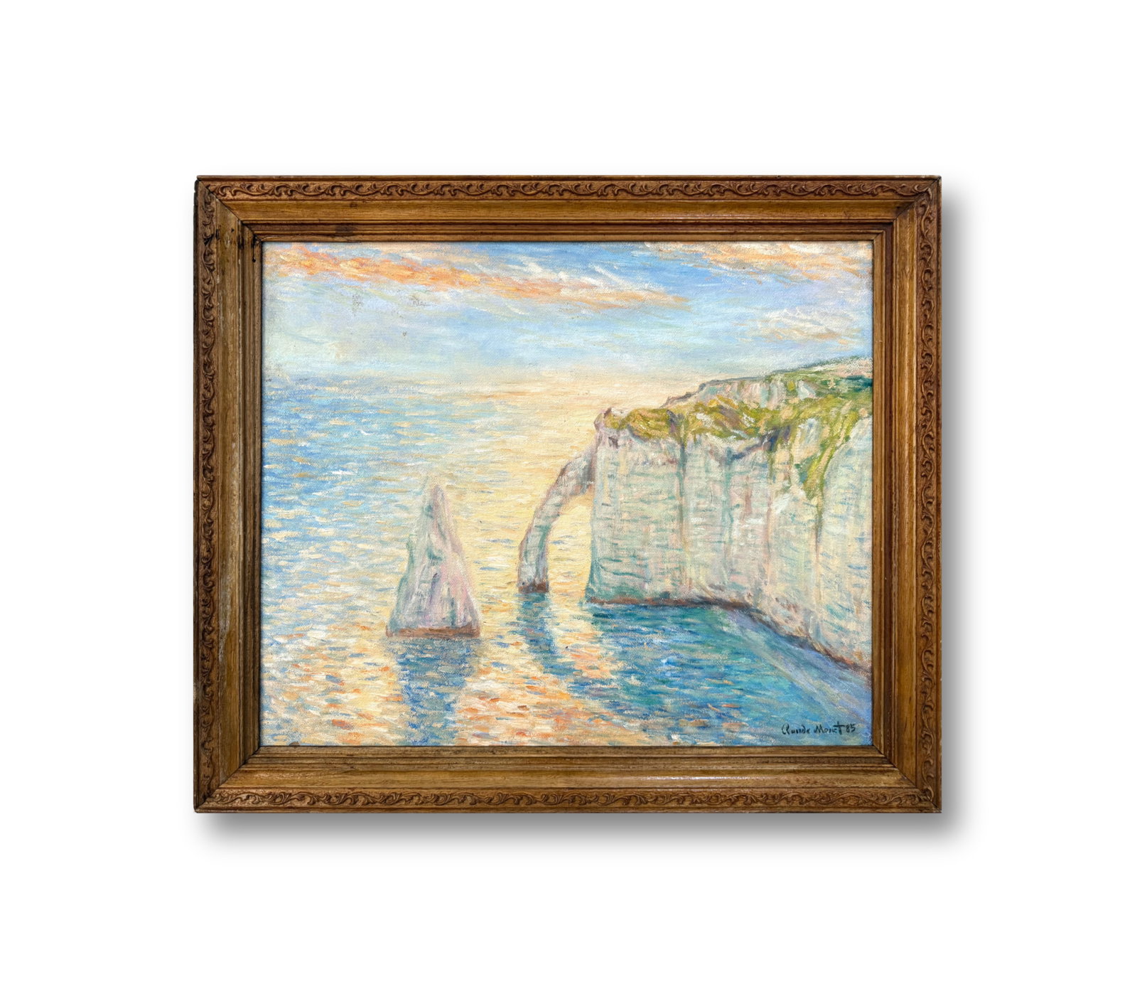 AN OIL PAINTING ON CANVAS WITH THE MARK OF CLAUDE MONET: AN OIL PAINTING ON CANVAS WITH THE MARK OF CLAUDE MONET 50.5*60.5CM