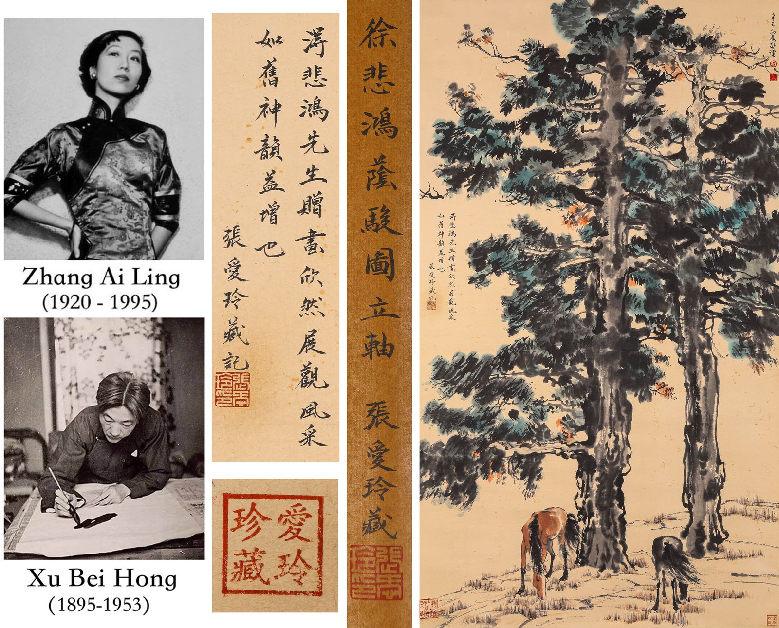 A CHINESE HAND PAINTING WITH THE MARK OF XU BEIHONG: A CHINESE HAND PAINTING WITH THE MARK OF XU BEIHONG 129*74CM