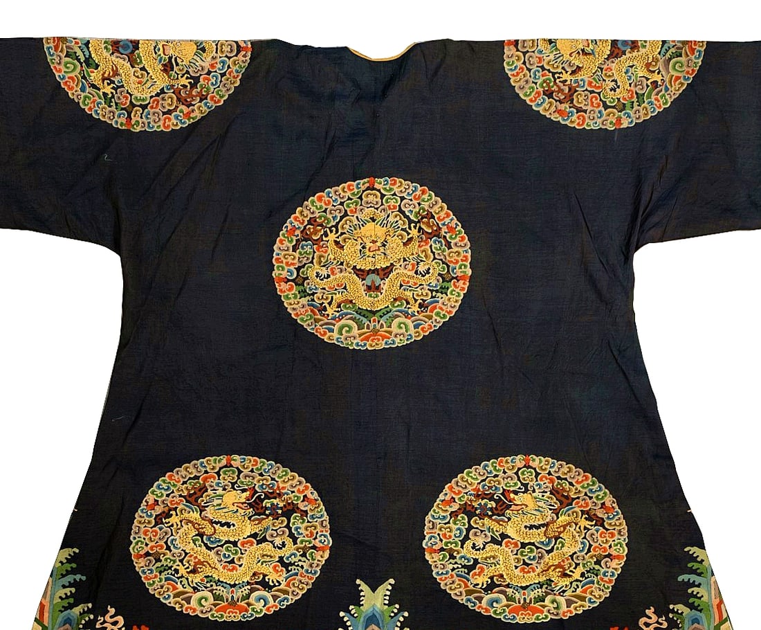 A GOLDEN THREAD CLUSTER DRAGON FIVE-CLAWED DRAGON ROBE - 7
