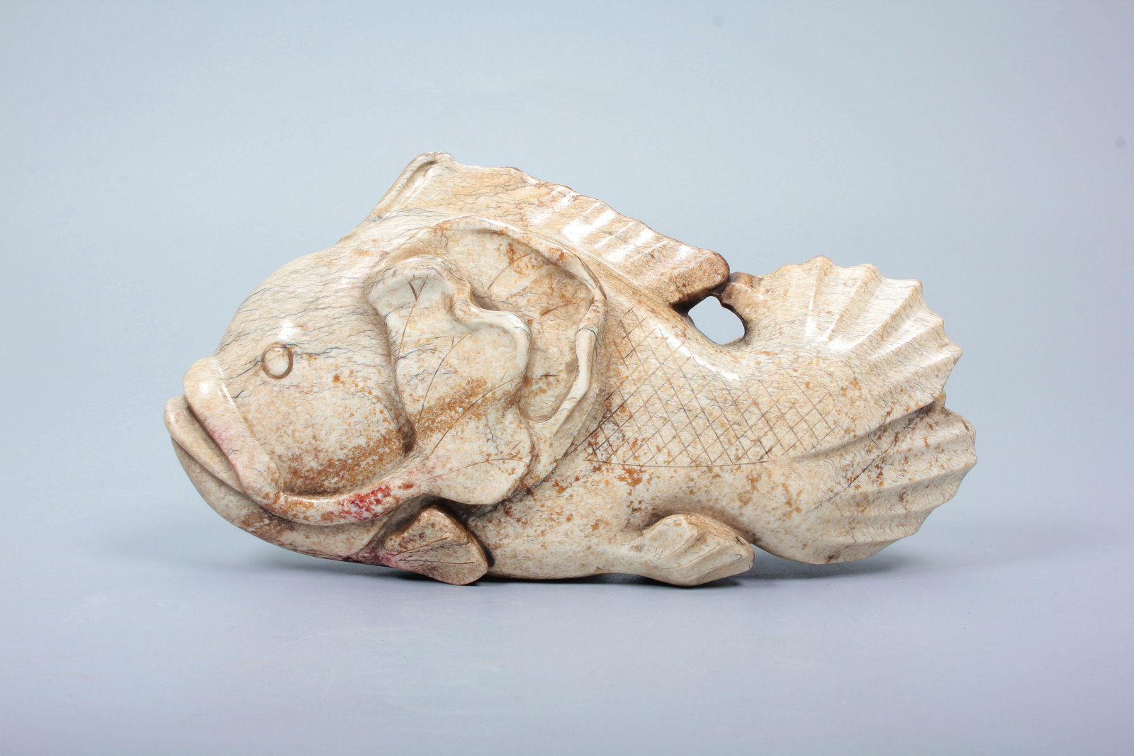 A HIGH ANCIENT JADE FISH ORNAMENT - 5