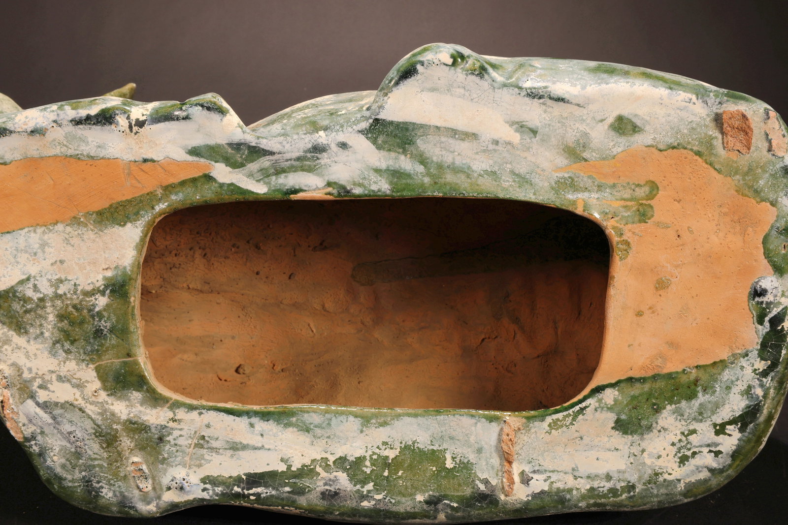 A GREEN GLAZED POTTERY OX - 8