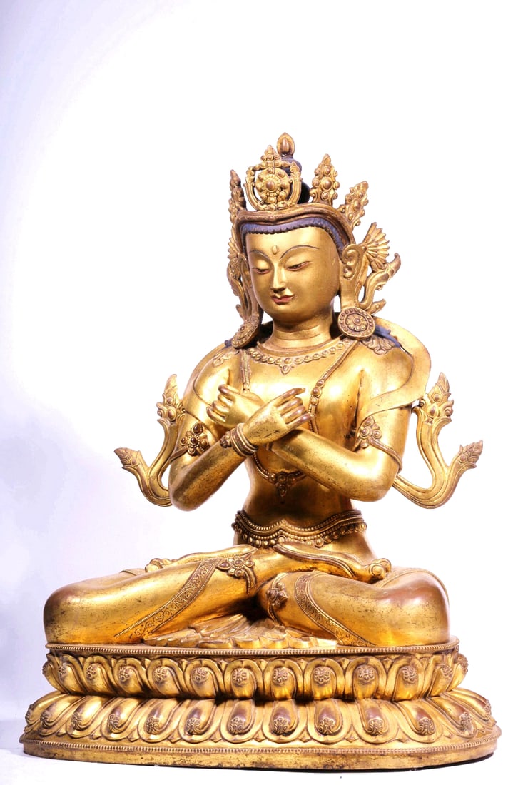 A GILT BRONZE FIGURE OF SEATED VAJRADHARA (1 of 13)