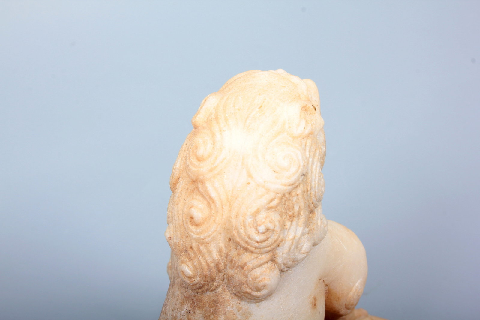 A WHITE MARBLE LION - 7