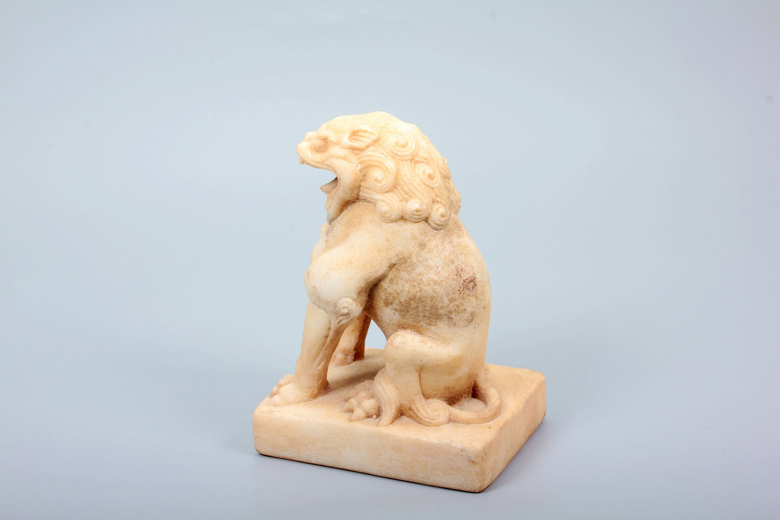 A WHITE MARBLE LION - 8