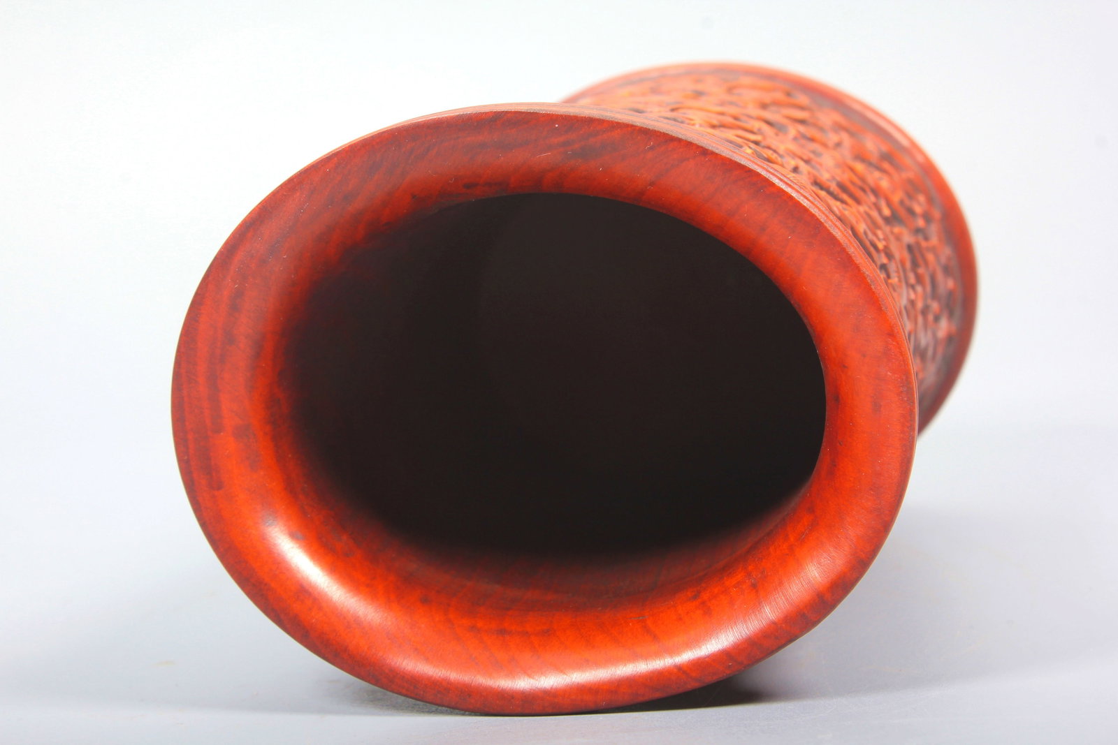 A BOXWOOD THOUSAND CRANES PATTERN BRUSH POT - 7
