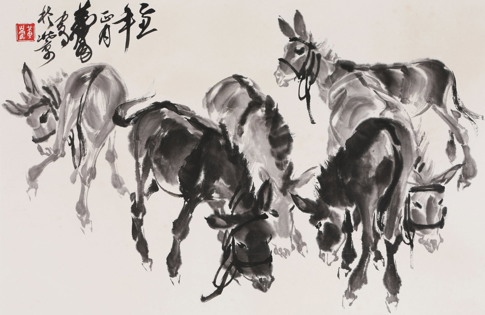 A CHINESE HAND PAINTING WITH THE MARK OF HUANG ZHOU (1 of 7)