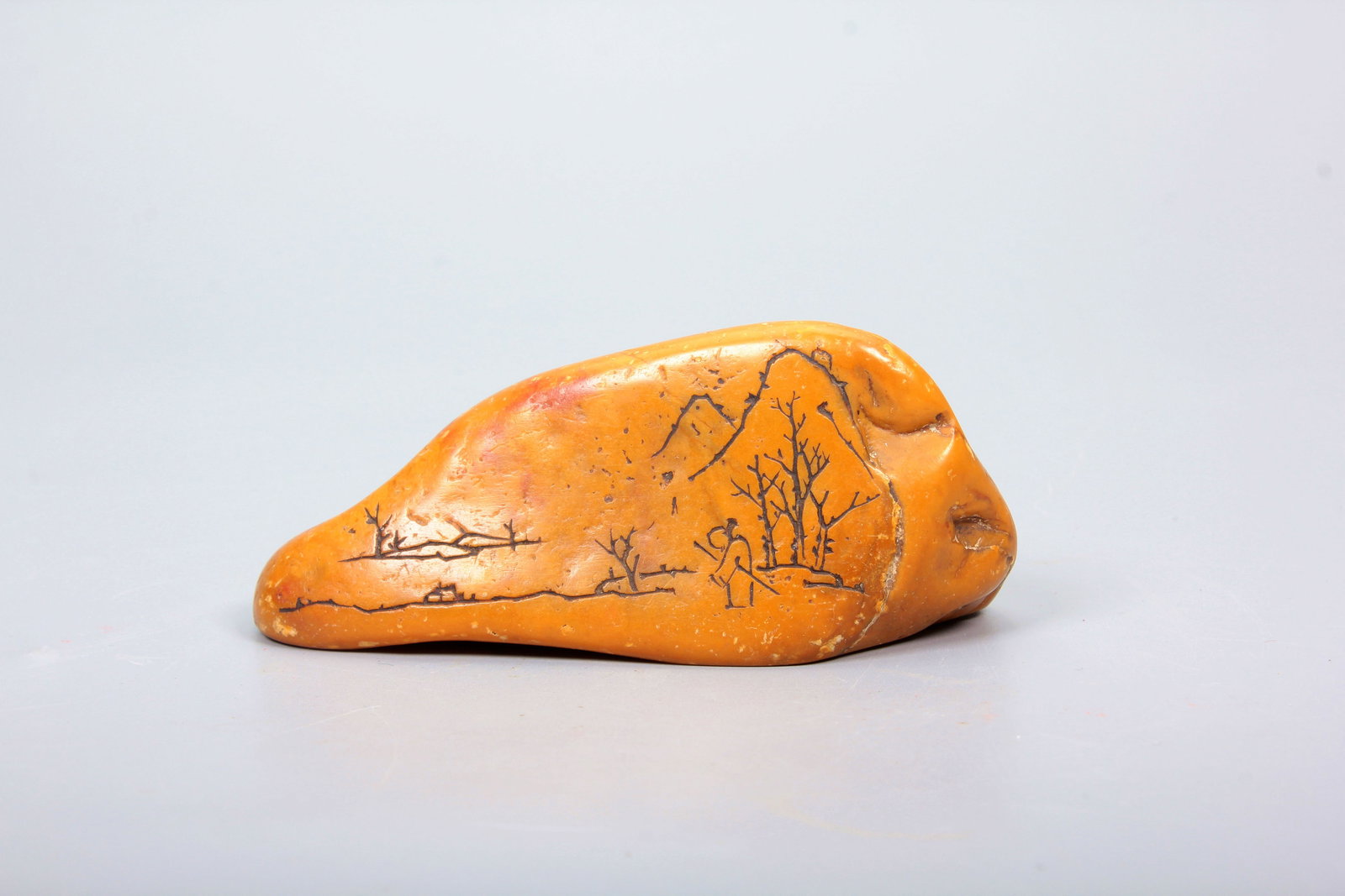 A SHOUSHAN STONE SCHOLAR'S ROCK ORNAMENT: A SHOUSHAN STONE SCHOLAR'S ROCK ORNAMENT 3.86*9.17*4.35CM