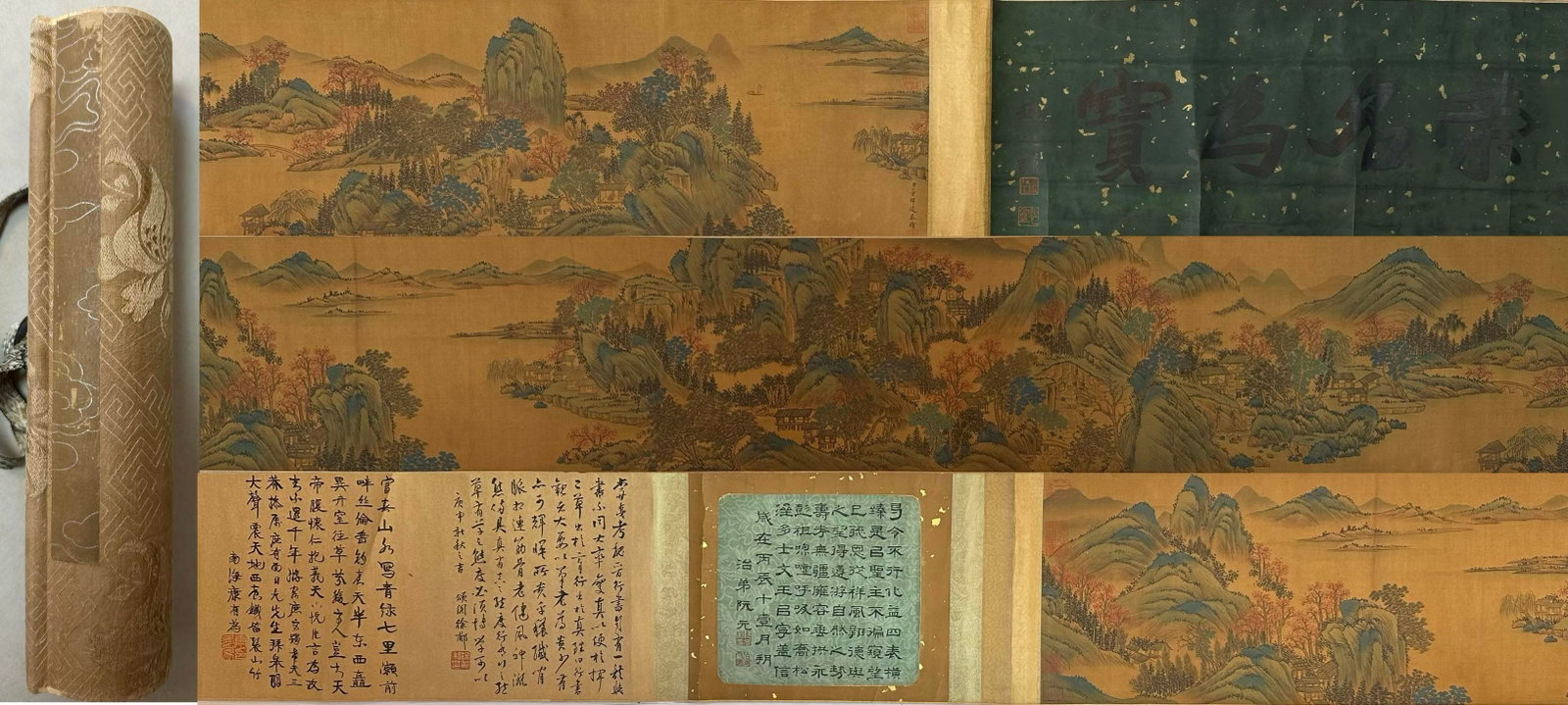 A CHINESE LONG SCROLL HAND PAINTING WITH THE MARK OF DONG BANGDA: A CHINESE LONG SCROLL HAND PAINTING WITH THE MARK OF DONG BANGDA 27*400CM