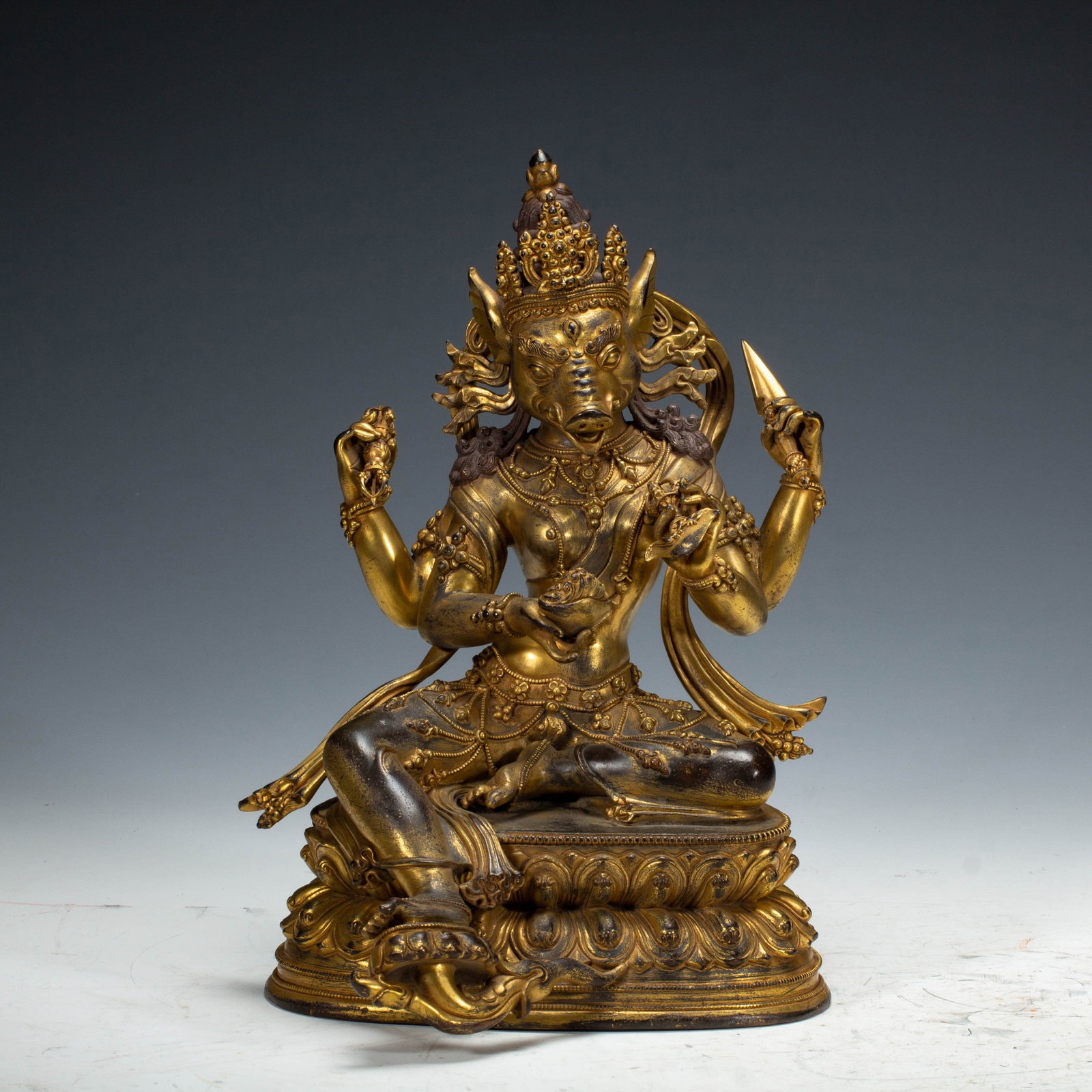 Chinese Gilt Bronze Buddhist Deity Statue (1 of 10)