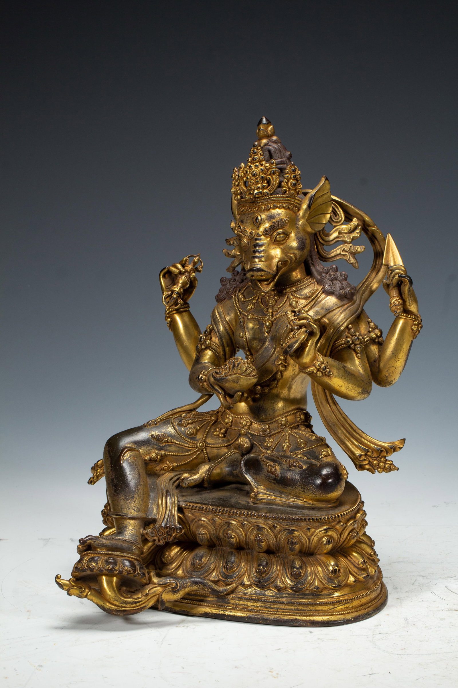 Chinese Gilt Bronze Buddhist Deity Statue - 5